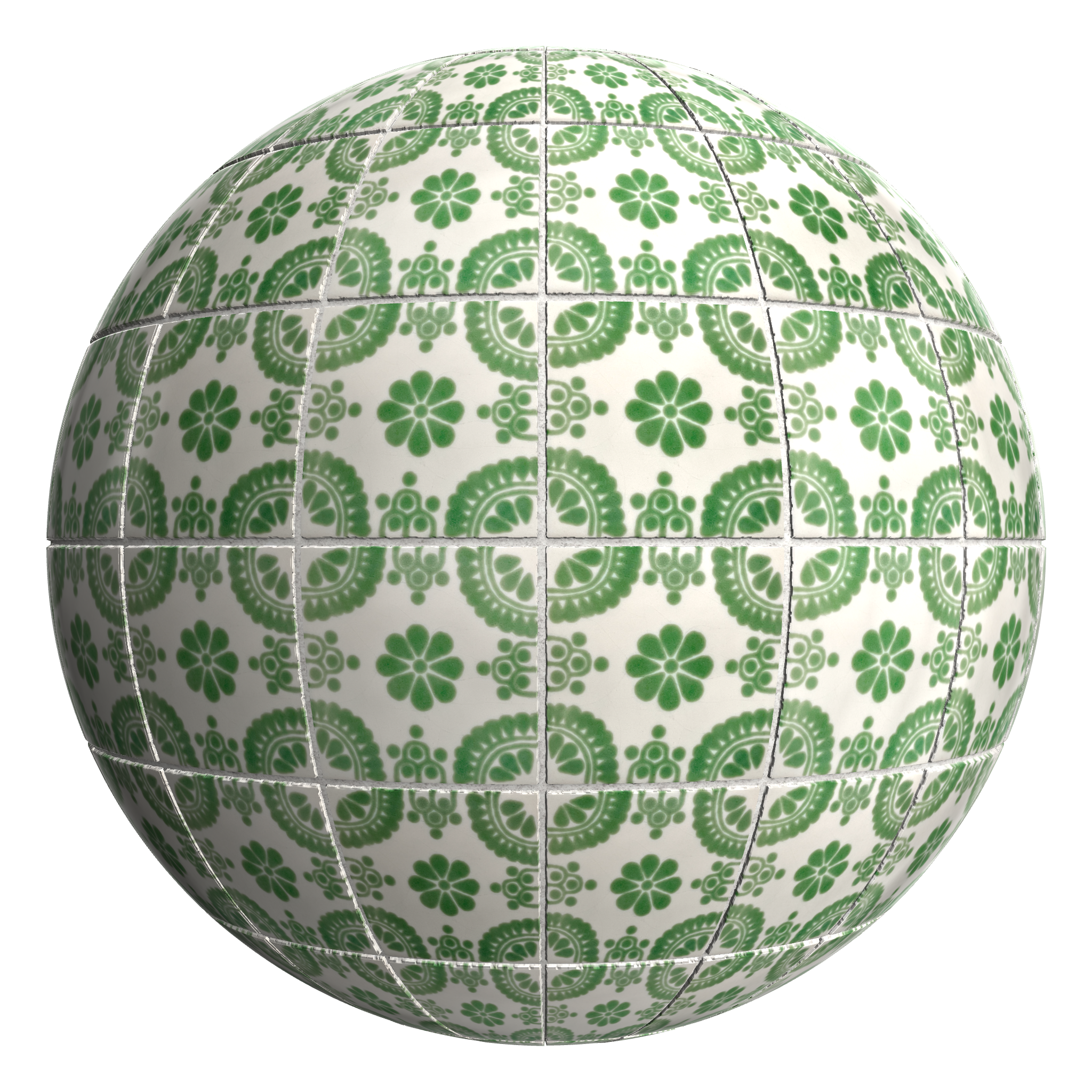 3D sphere preview of Talavera Tile, Stack seamless texture