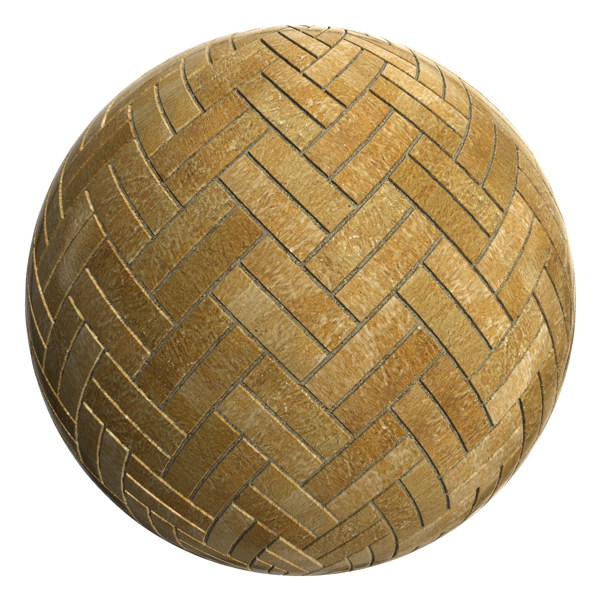 3D sphere preview of Textured Glazed Tile, Double Herringbone seamless texture