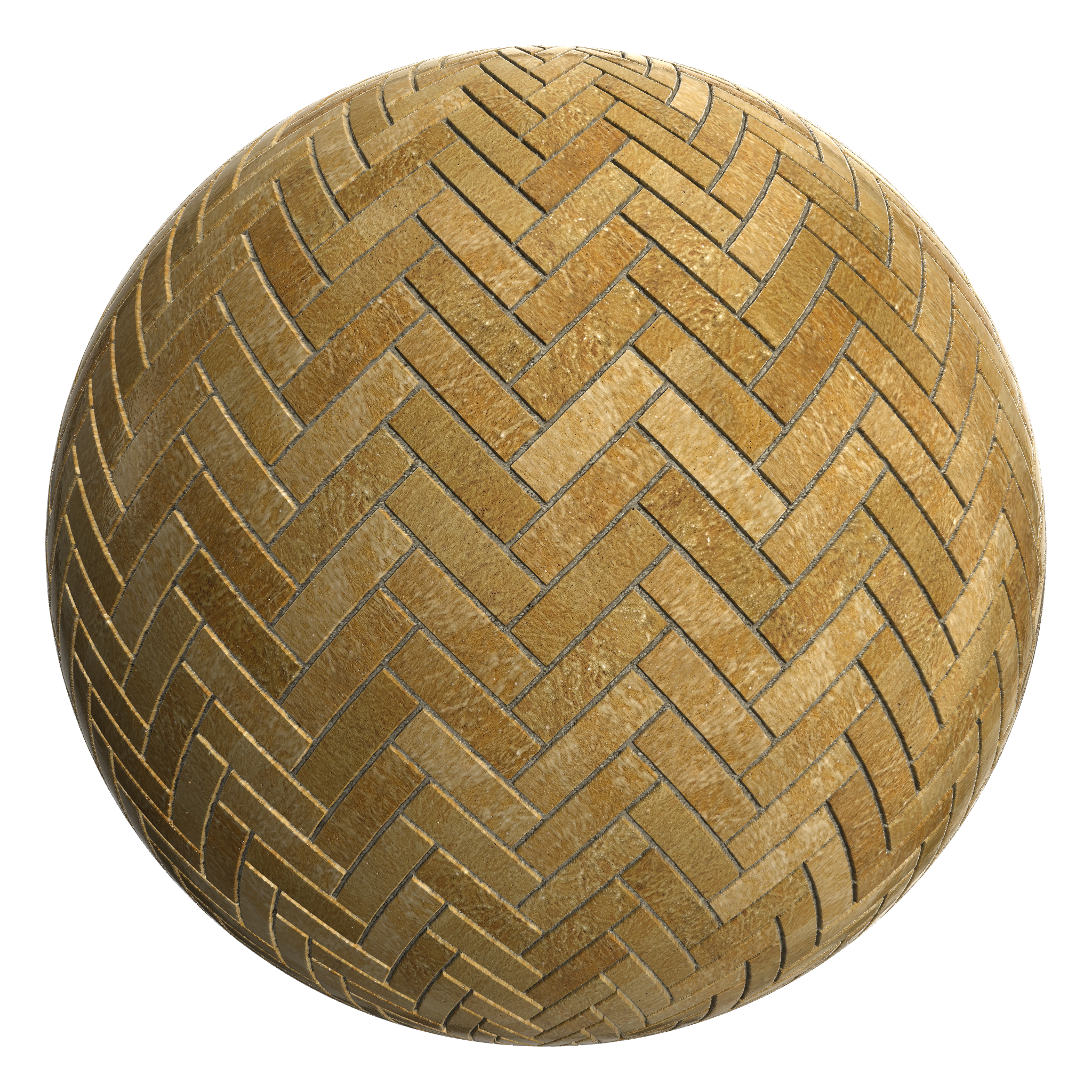3D sphere preview of Textured Glazed Tile, Herringbone seamless texture