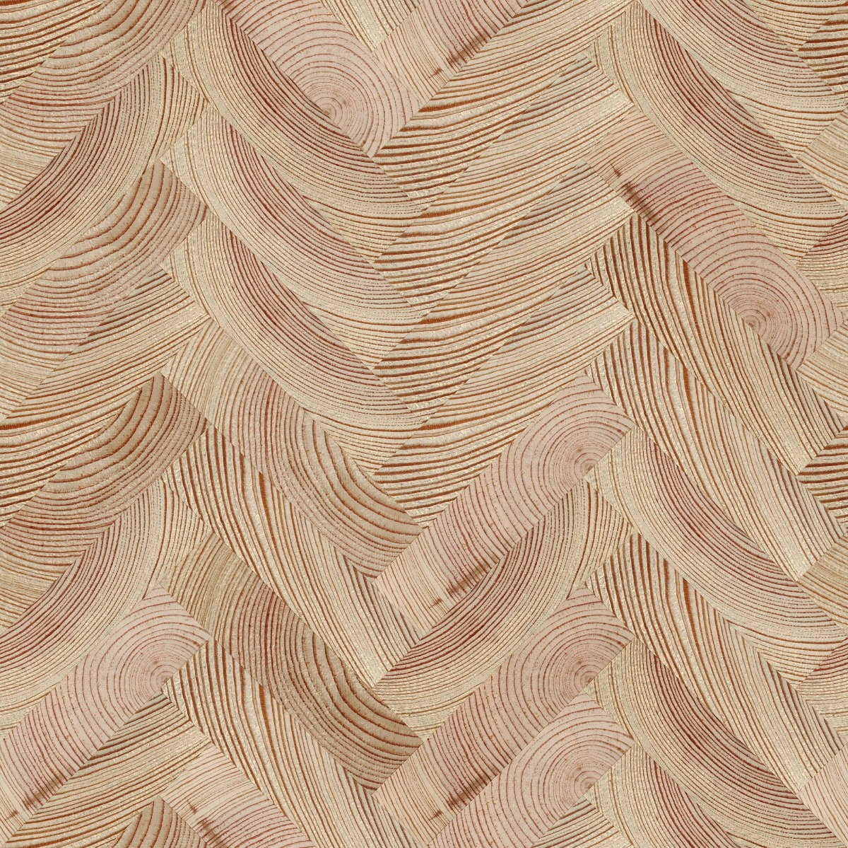 A seamless wood texture with timber end grain boards arranged in a Herringbone pattern