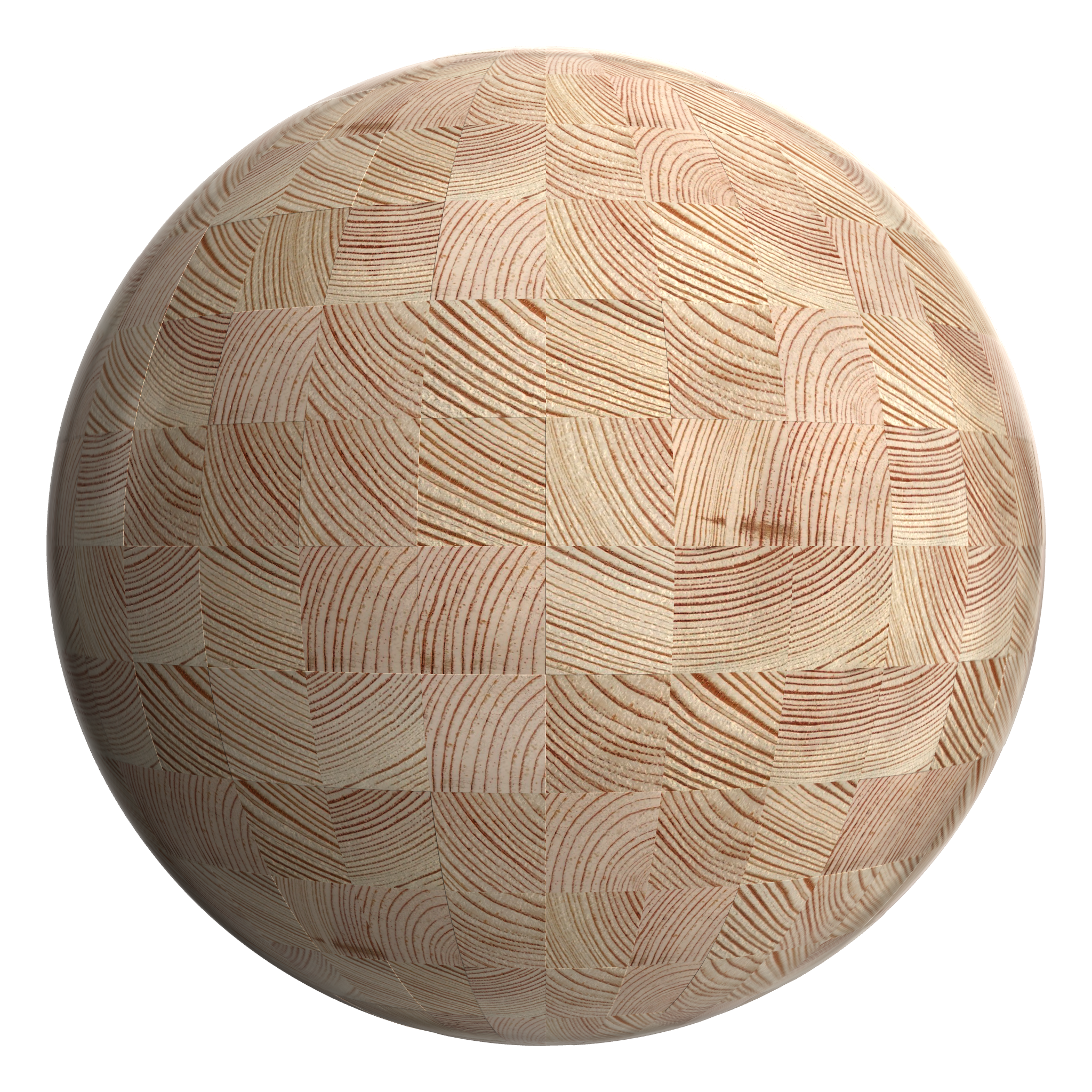 3D sphere preview of Timber End Grain, Stack seamless texture
