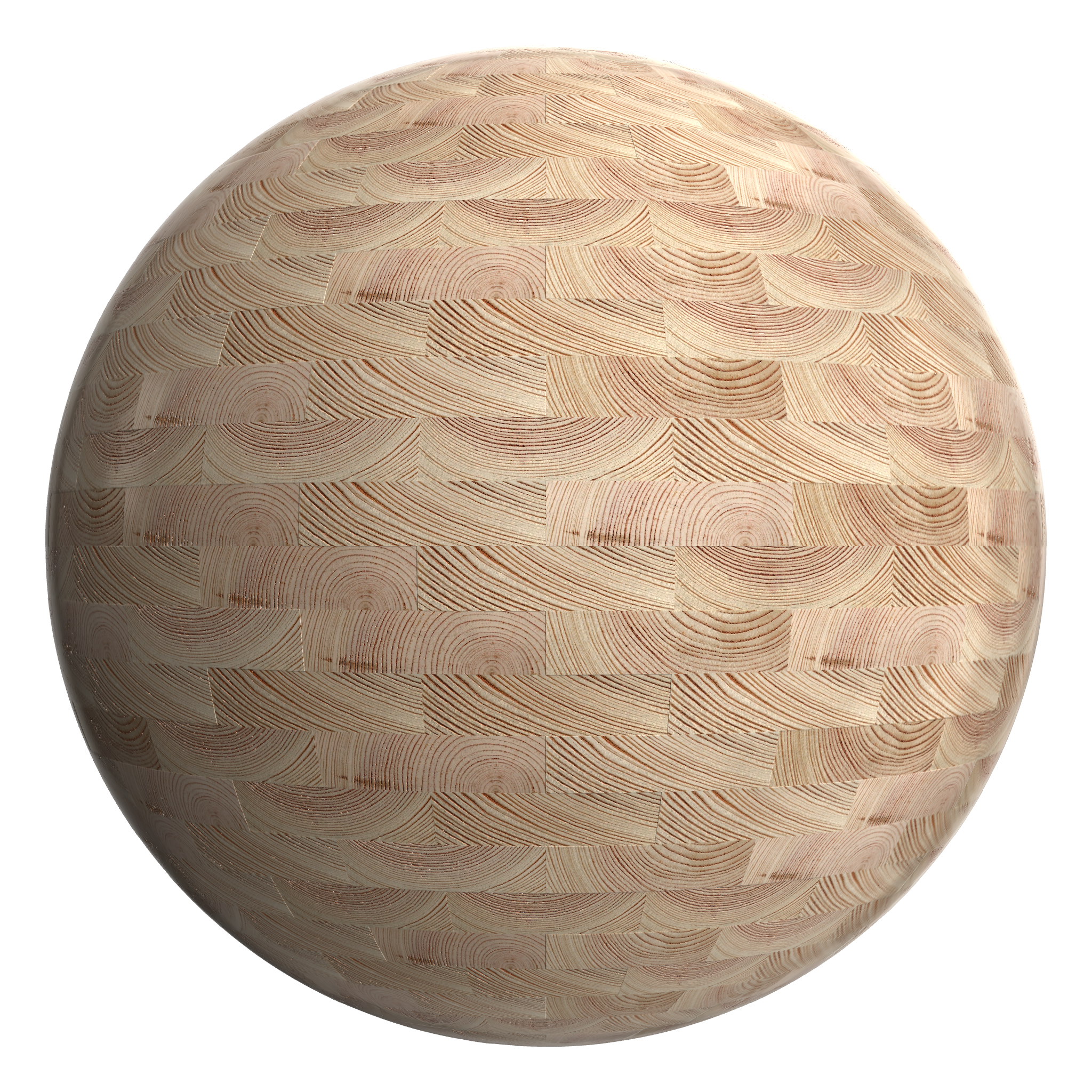 3D sphere preview of Timber End Grain, Stretcher seamless texture