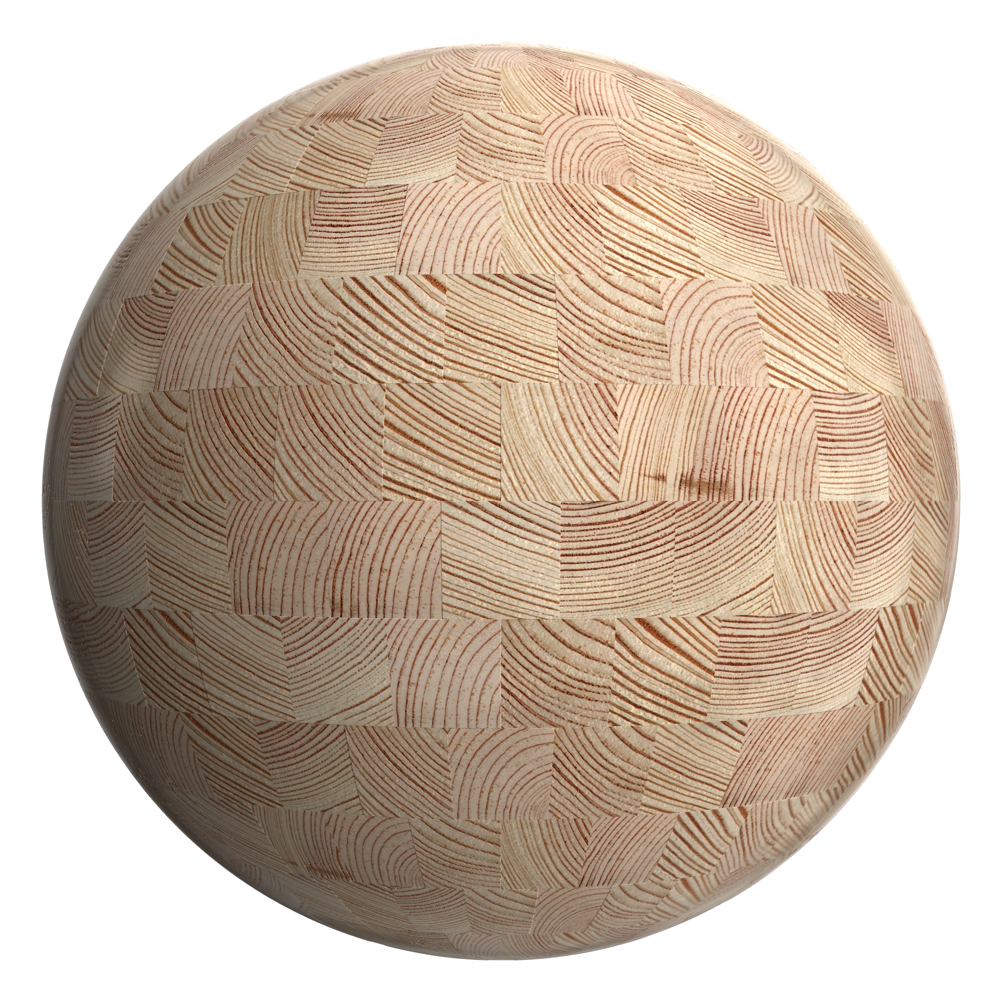 3D sphere preview of Timber End Grain, Stretcher seamless texture