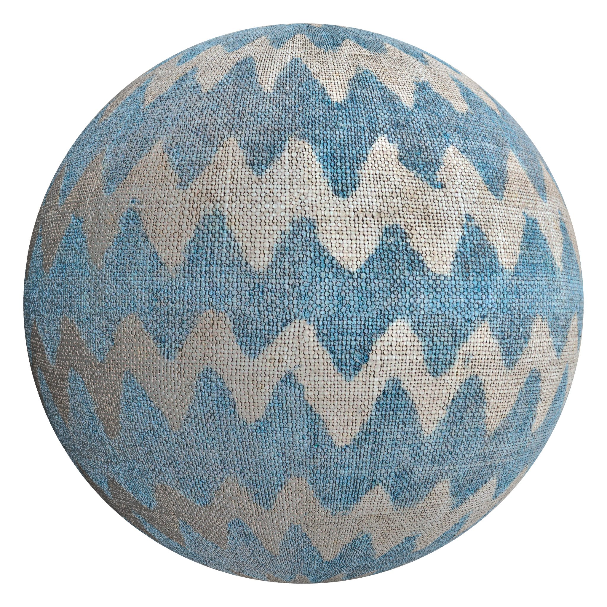 3D sphere preview of Zig-Zag Textile seamless texture