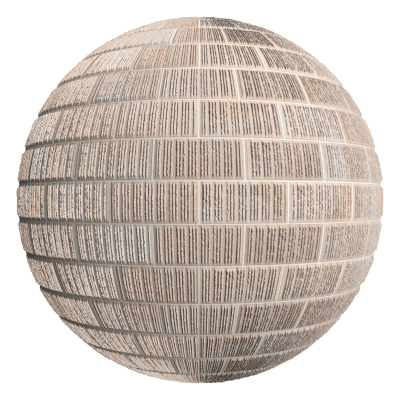 3D sphere preview of Bush Hammered Blonde Sandstone, Stretcher seamless texture