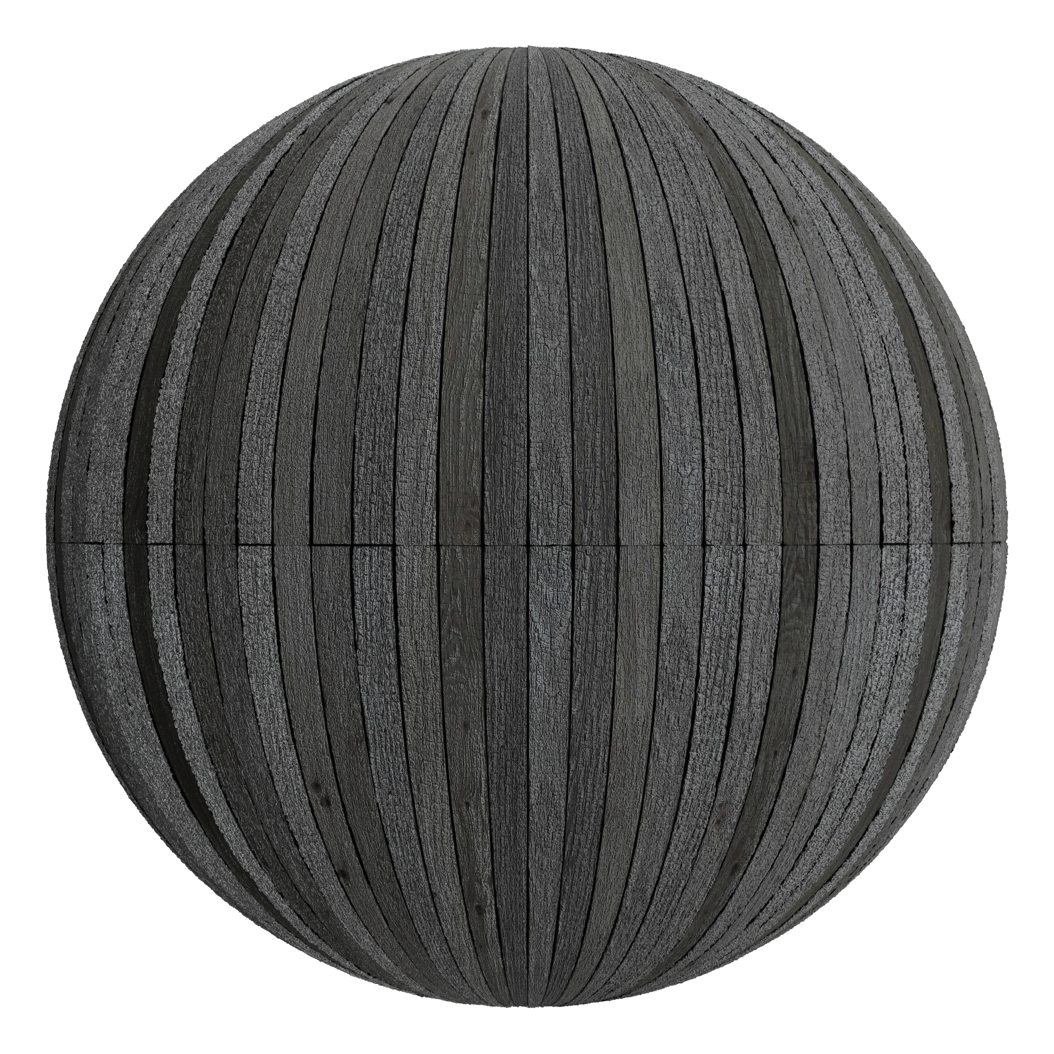 3D sphere preview of Charred Timber, Stack seamless texture