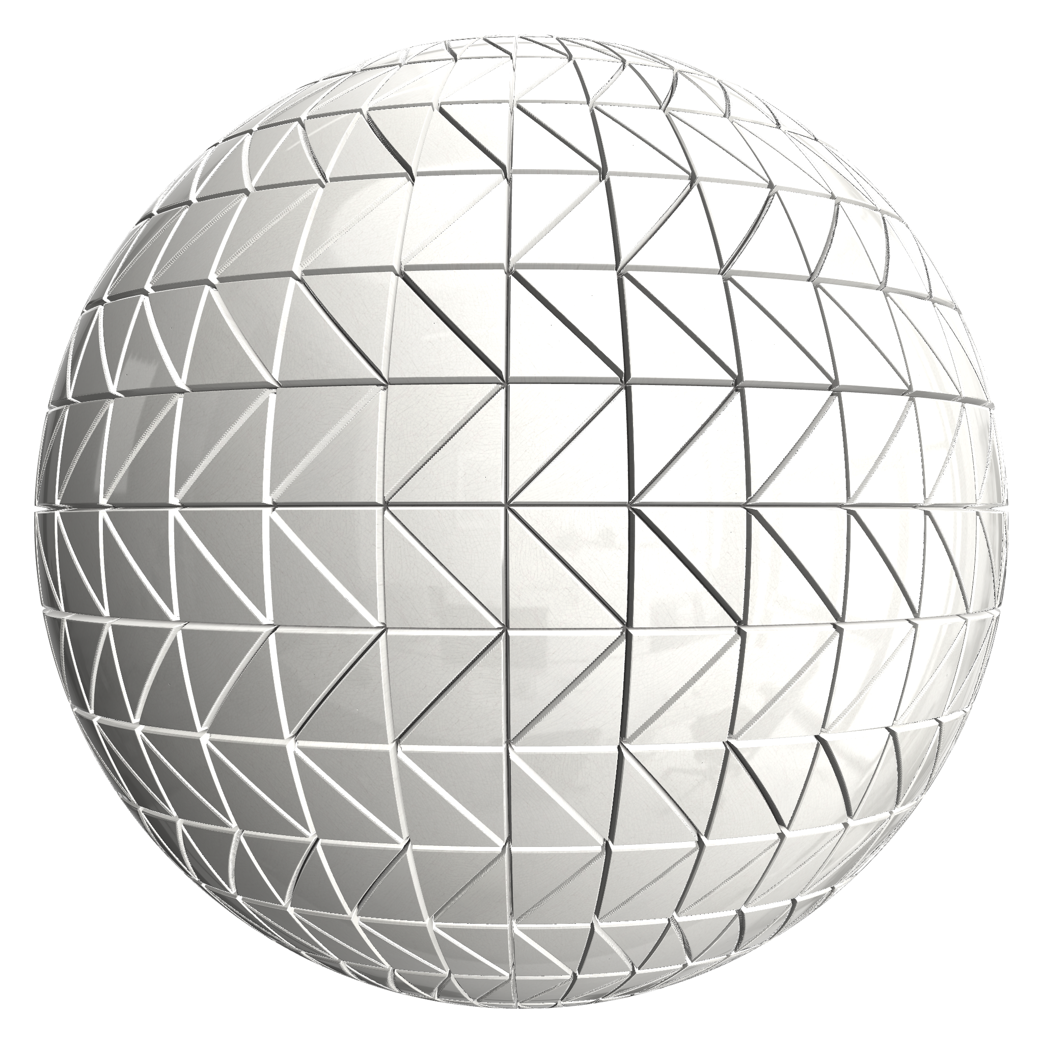 3D sphere preview of Crazing Tile, Triangle Chevron seamless texture