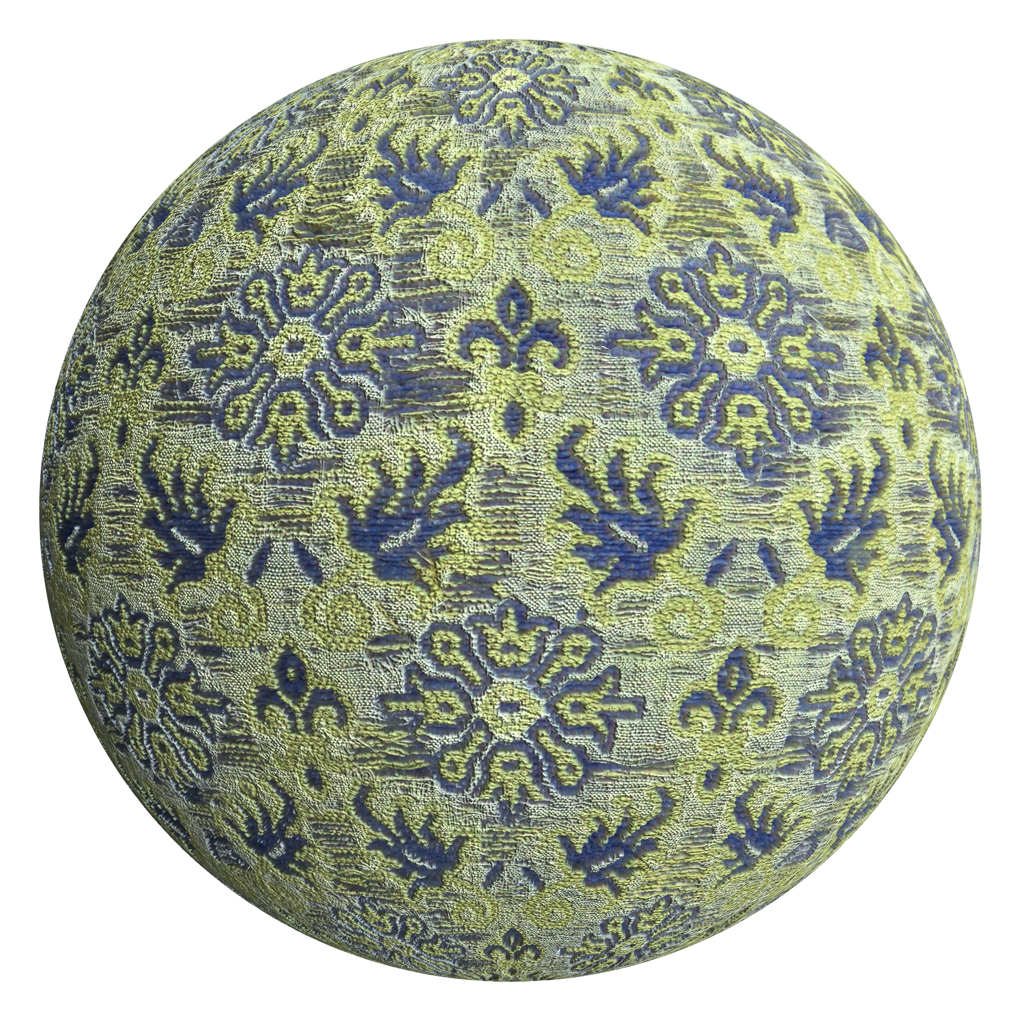 3D sphere preview of Flower Motif Woven Textile seamless texture