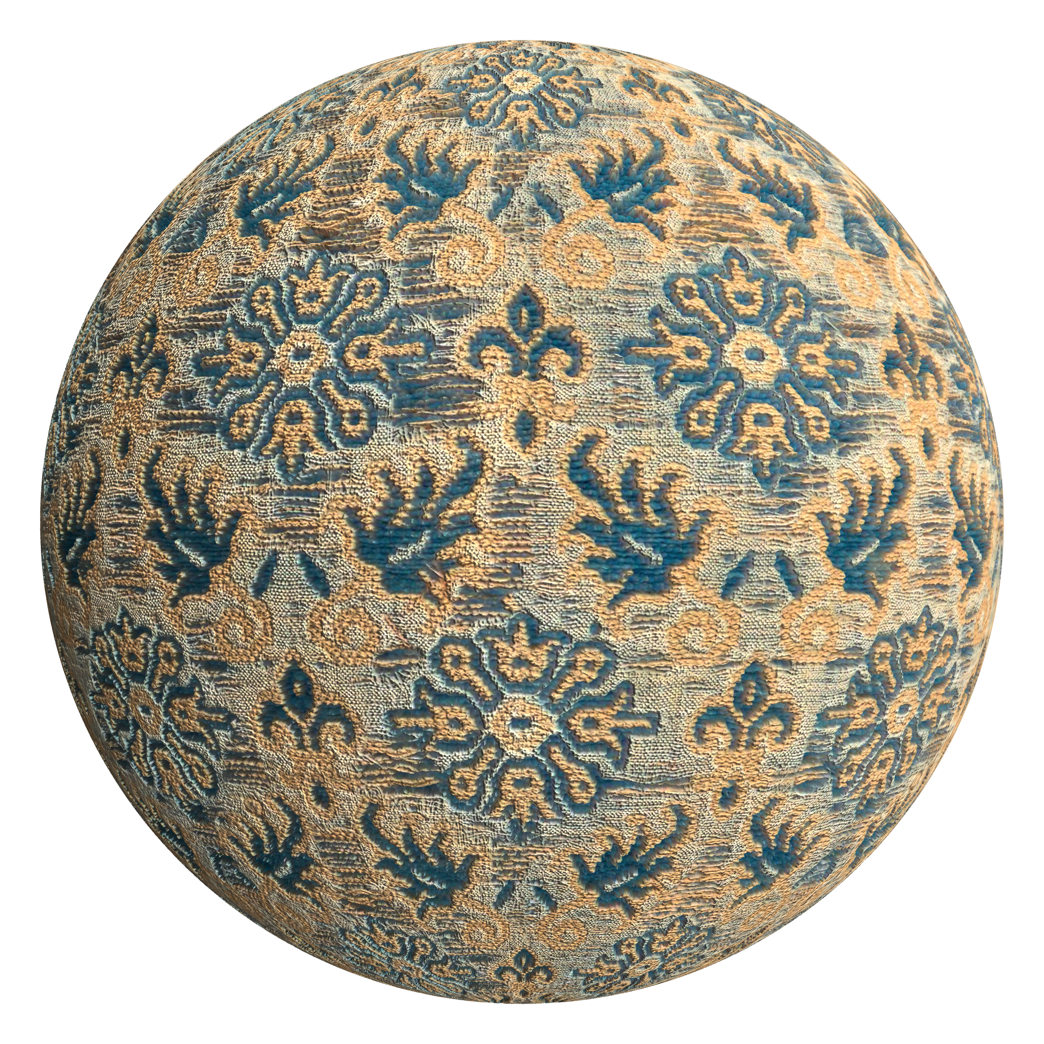 3D sphere preview of Flower Motif Woven Textile seamless texture