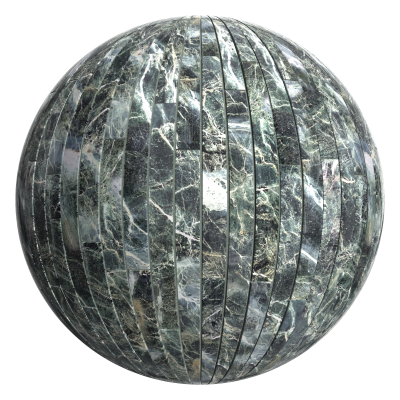3D sphere preview of Green Marble, Staggered seamless texture
