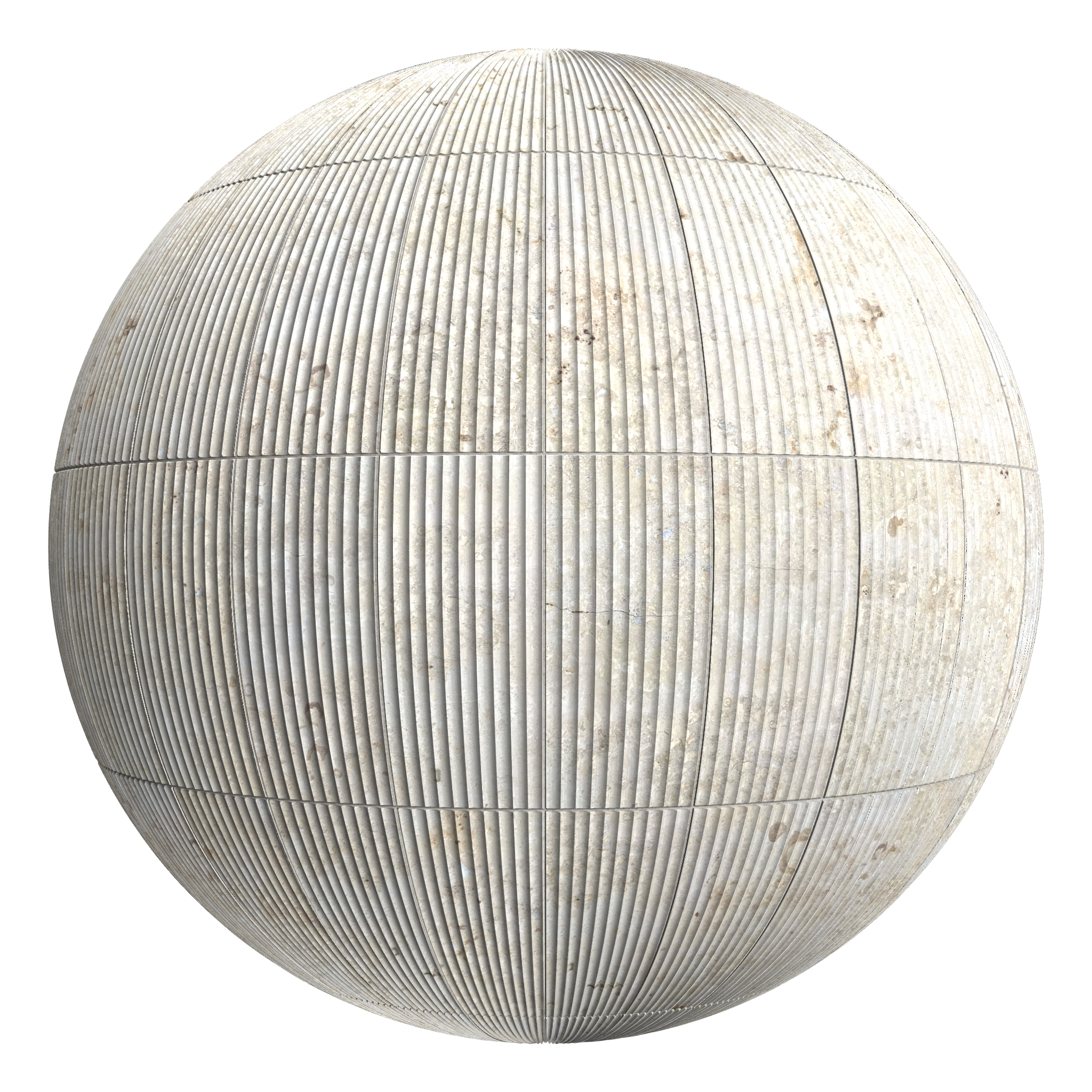 3D sphere preview of Fluted Limestone, Stack seamless texture