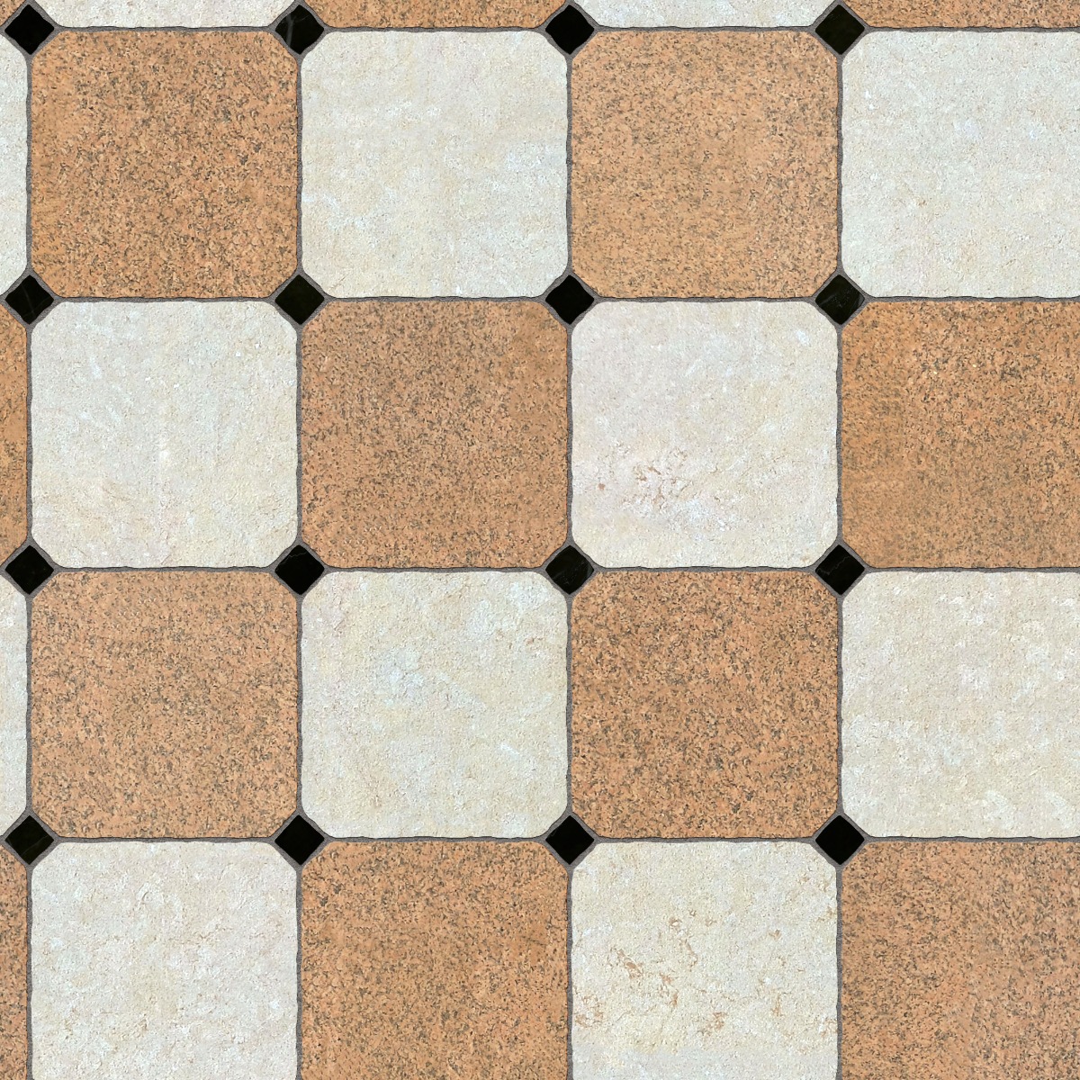 A seamless stone texture with pink granite blocks arranged in a Octagon Square pattern