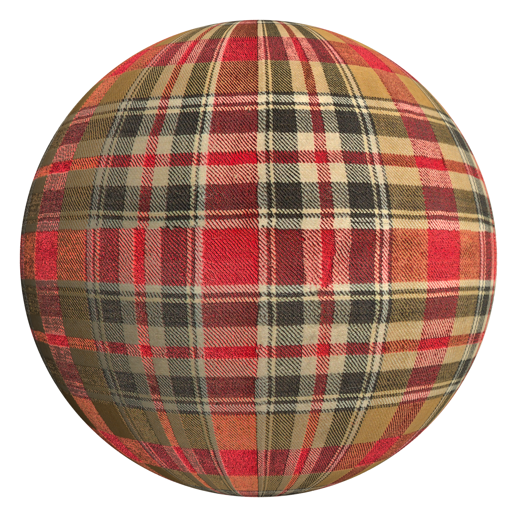 3D sphere preview of Plaid Wool Textile seamless texture