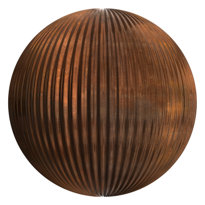 3D sphere preview of Corrugated Rusted Iron seamless texture