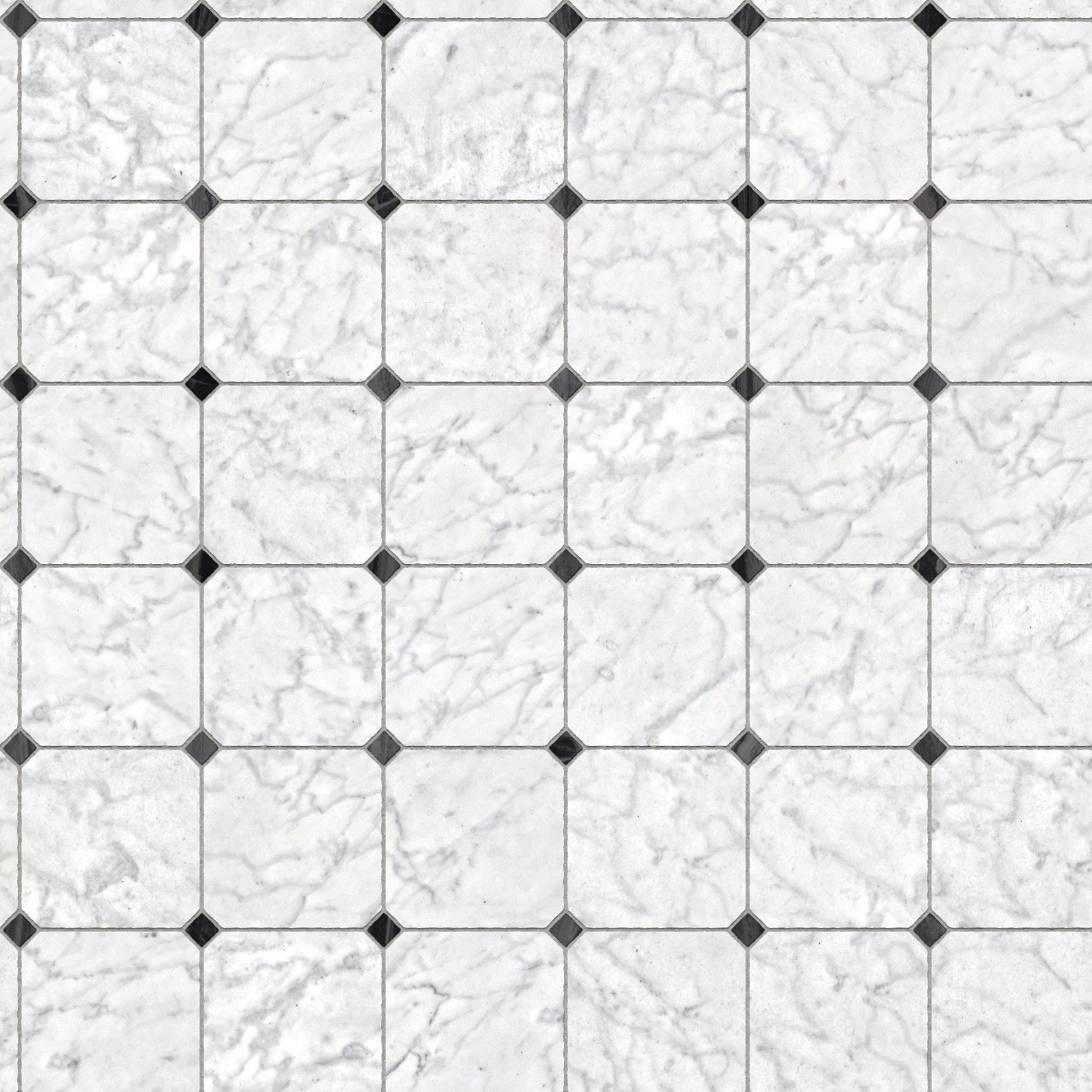A seamless stone texture with white marble blocks arranged in a Octagon Square pattern