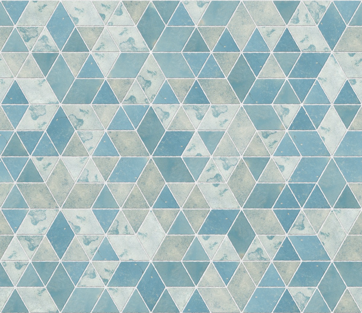 A seamless tile texture with blue tile tiles arranged in a Snowflake pattern