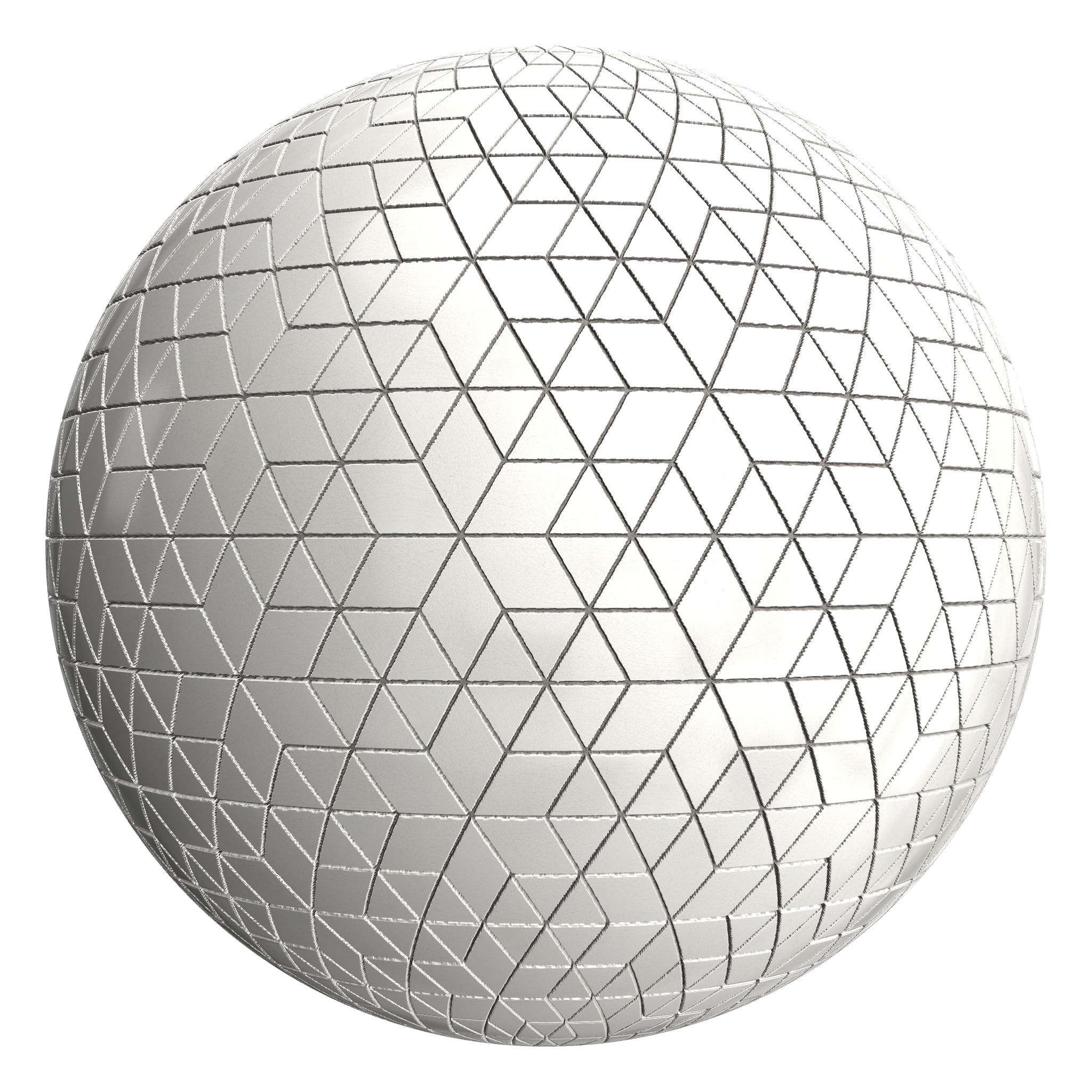 3D sphere preview of Crazing Tile, Snowflake seamless texture