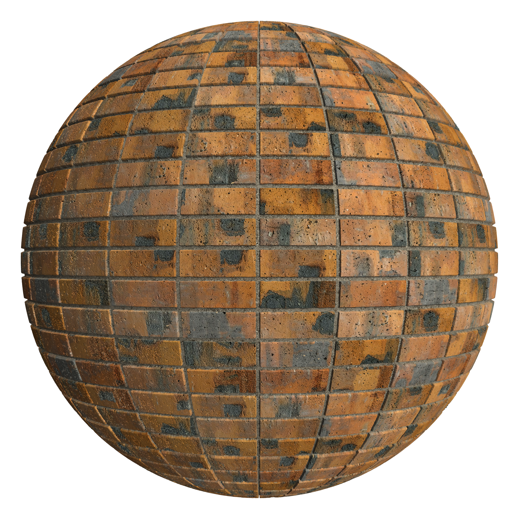 3D sphere preview of Industrial Brick, Stack seamless texture