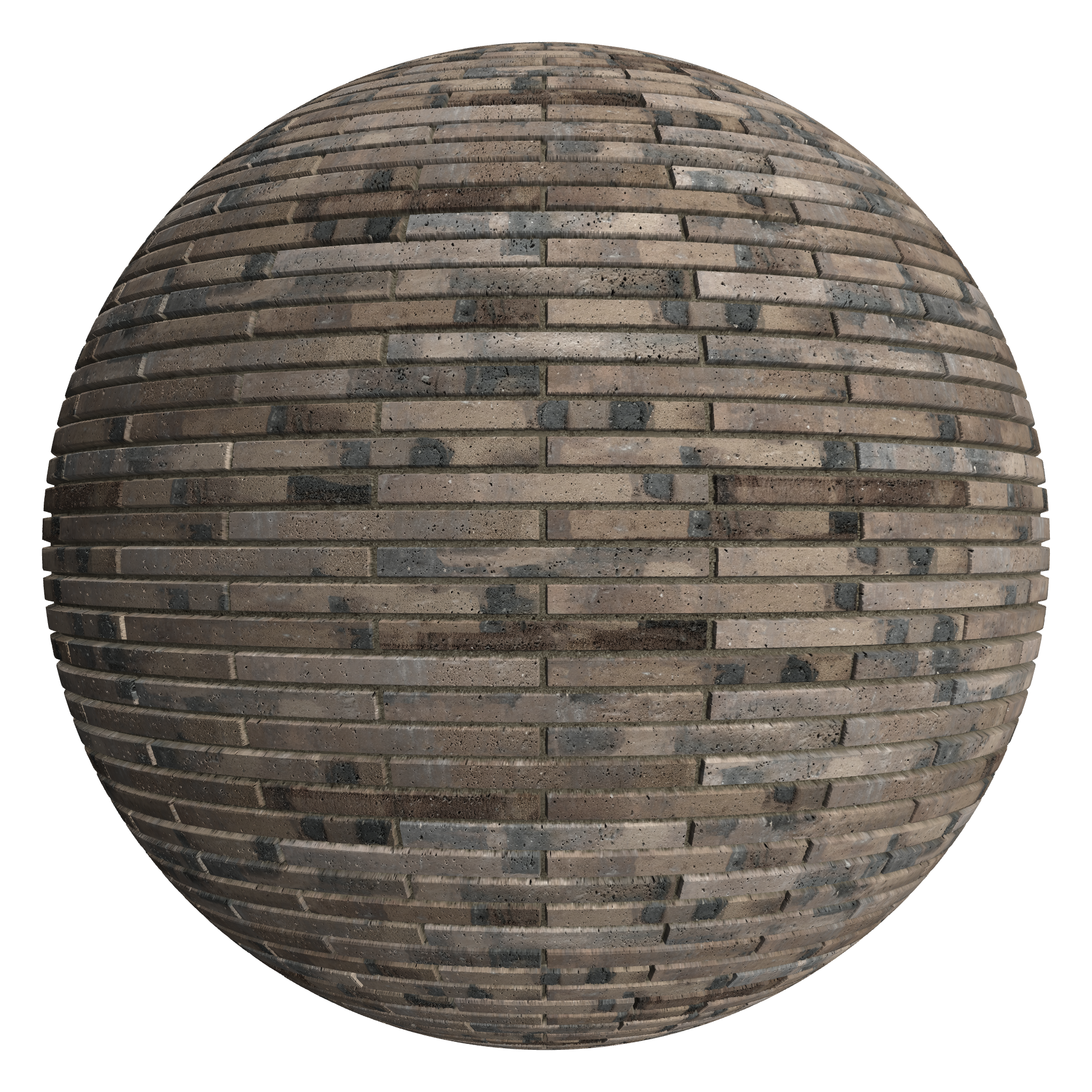 3D sphere preview of Industrial Brick, Stretcher seamless texture