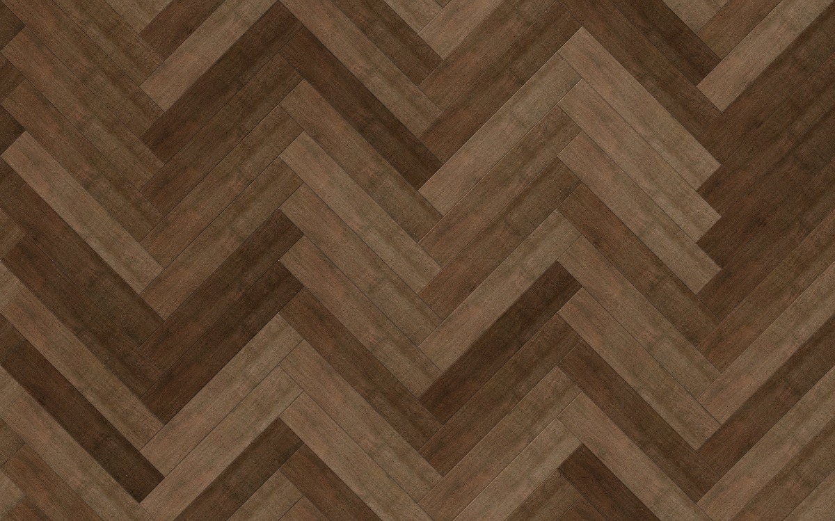A seamless wood texture with american walnut boards arranged in a Herringbone pattern