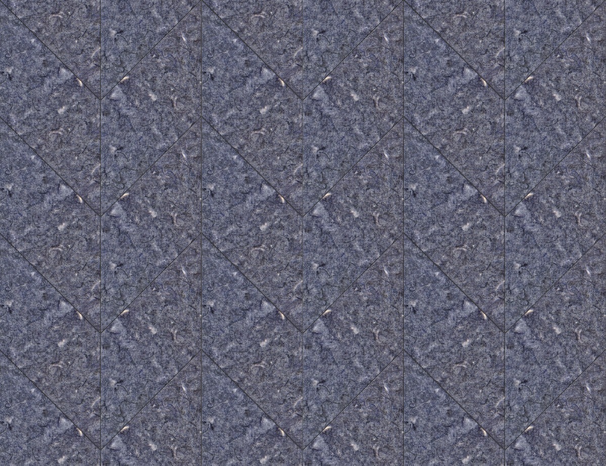 A seamless insulation texture with slate blue acoustic material units arranged in a Chevron pattern