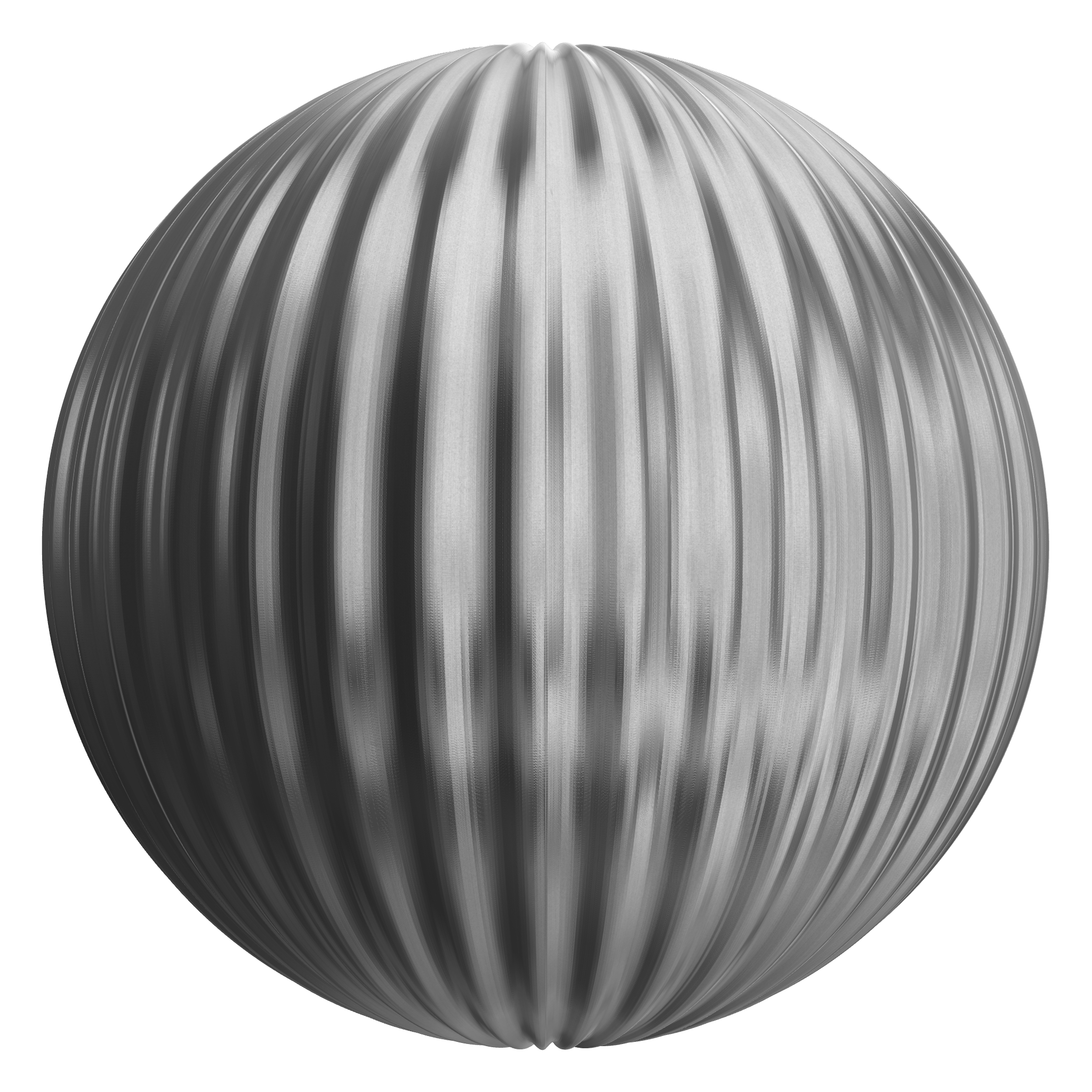 3D sphere preview of Corrugated Aluminium seamless texture