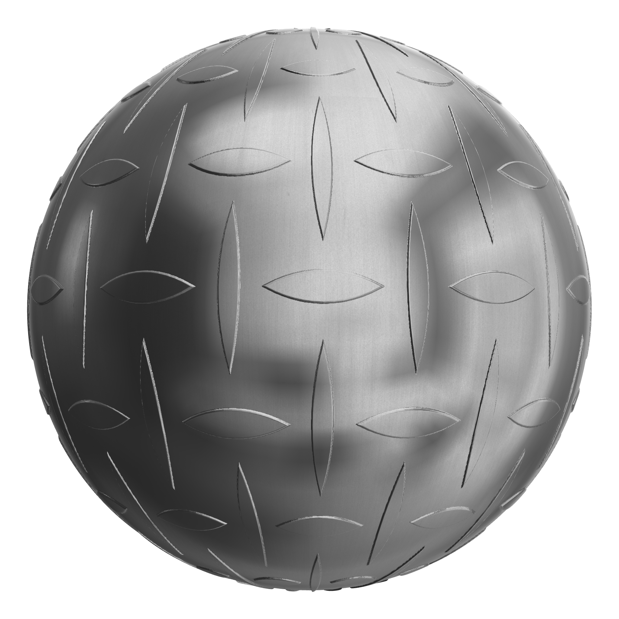 3D sphere preview of Single Bar Diamond Tread Aluminium seamless texture