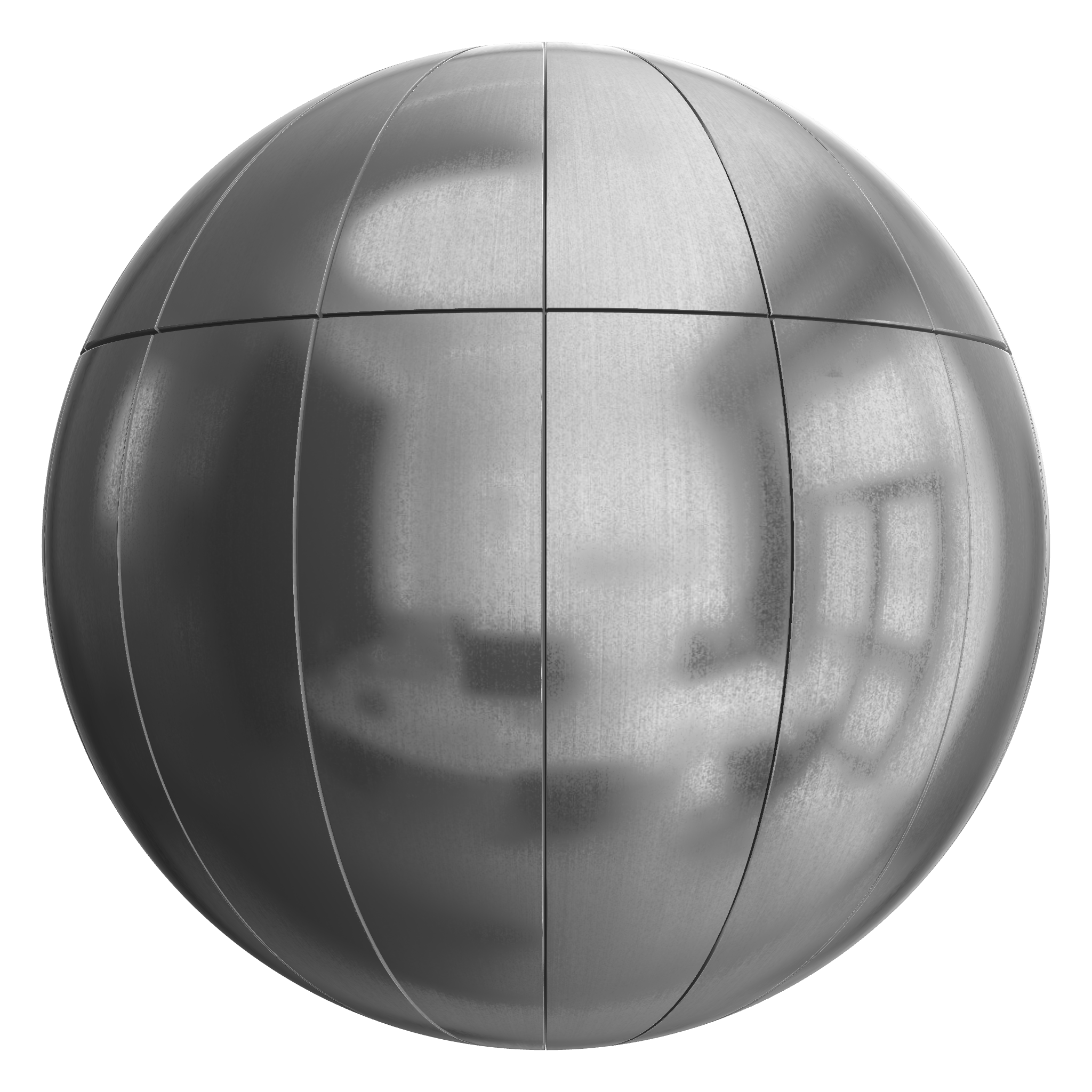 3D sphere preview of Aluminium Stack seamless texture
