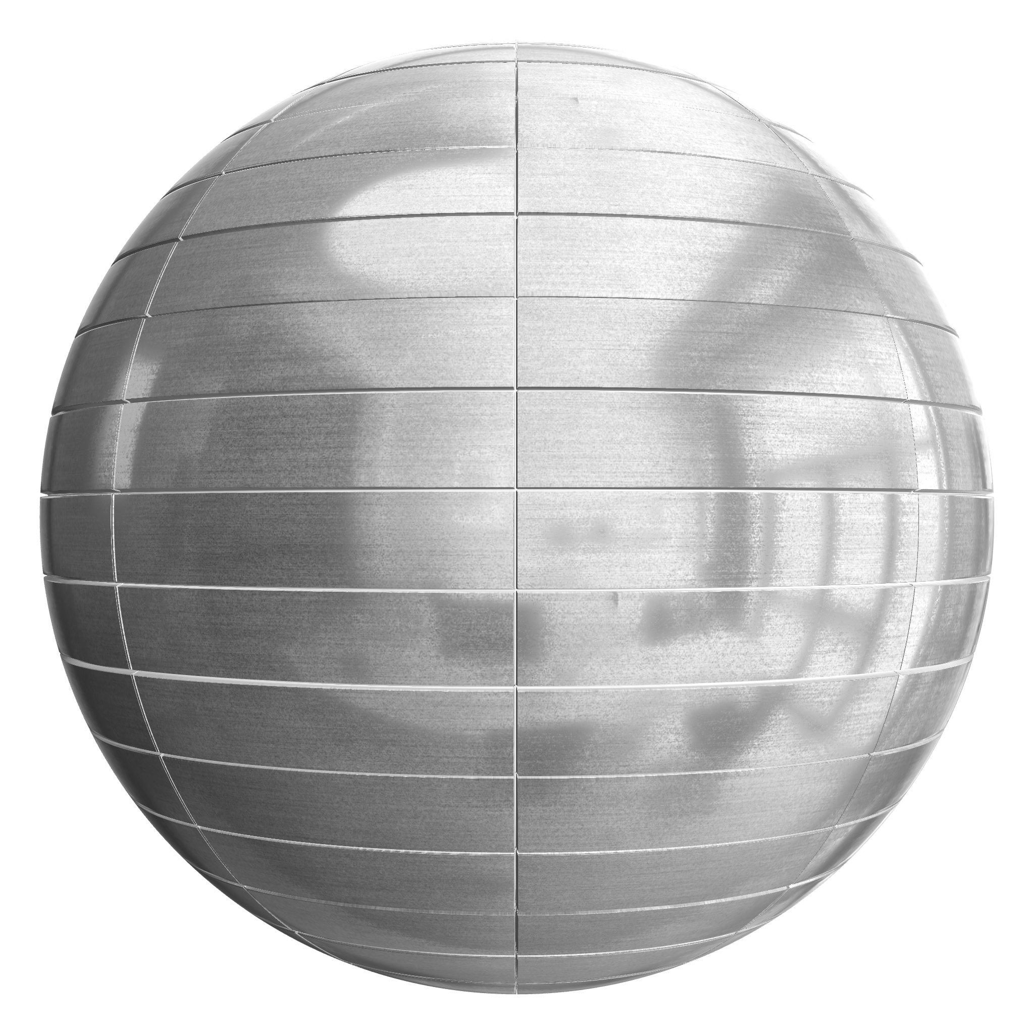 3D sphere preview of Aluminium Stack seamless texture