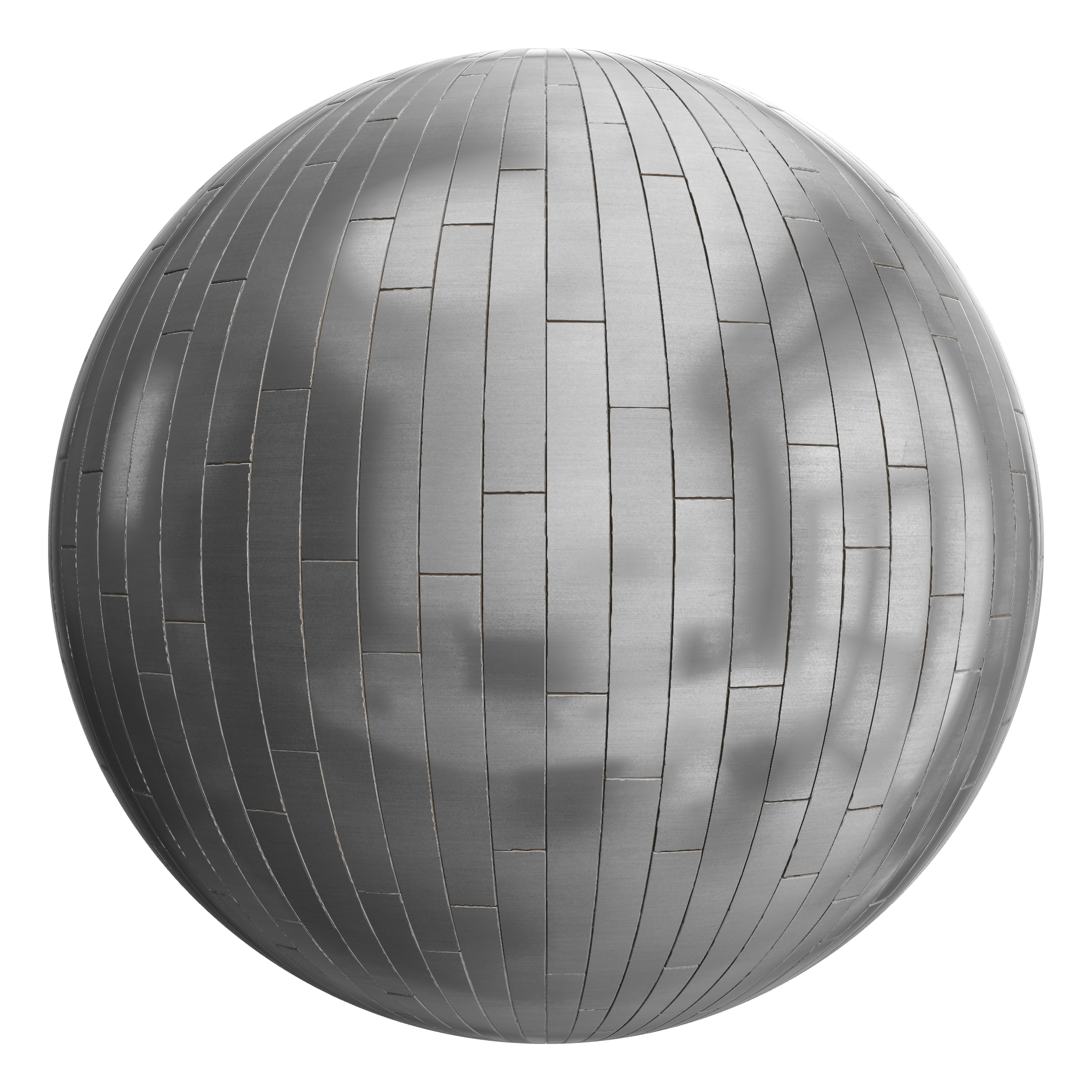 3D sphere preview of Aluminium Staggered seamless texture