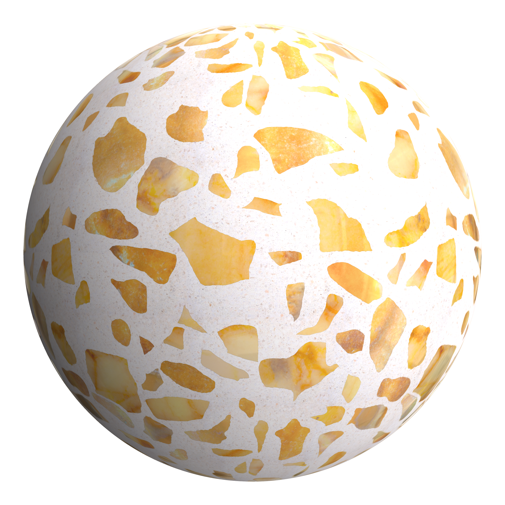 3D sphere preview of Amber Marble, Varied Terrazzo seamless texture