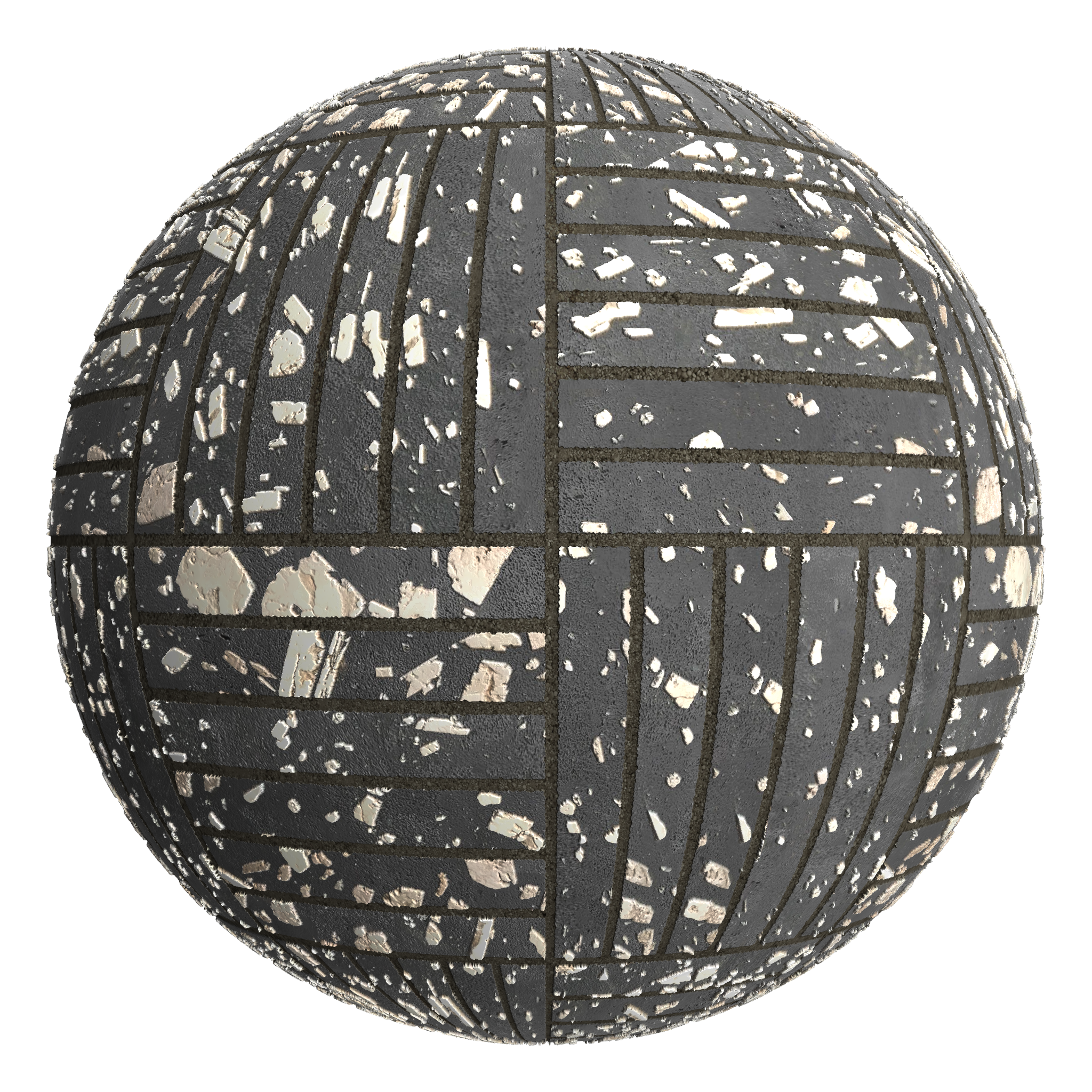 3D sphere preview of Andesite Porphyry Basketweave seamless texture