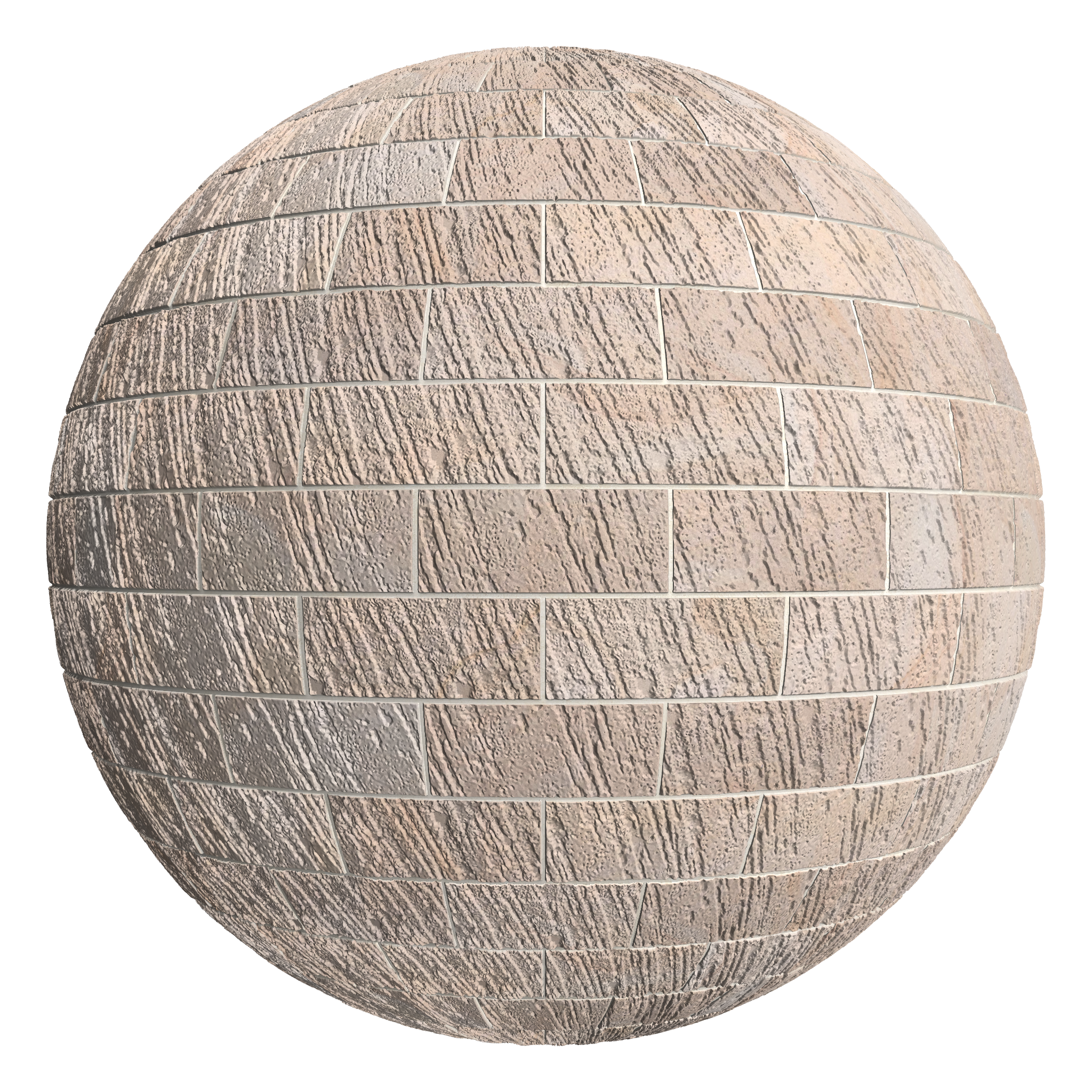3D sphere preview of Eroded Blonde Sandstone, Stretcher seamless texture