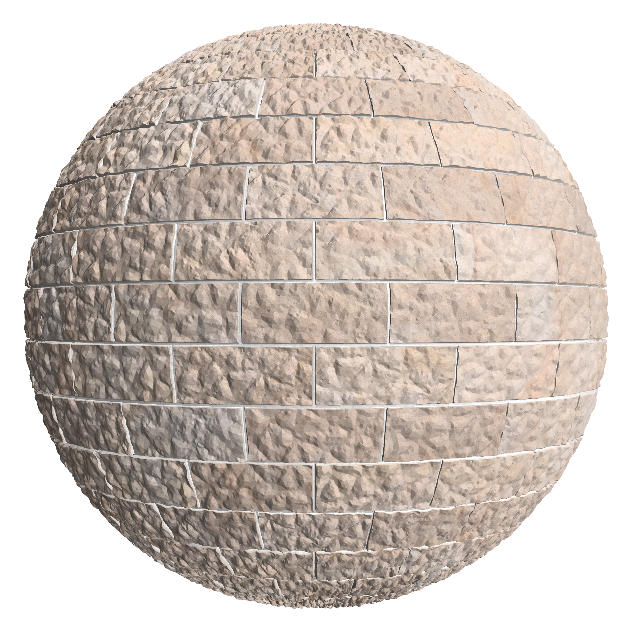 3D sphere preview of Curved Triangle Blonde Sandstone, Stretcher seamless texture
