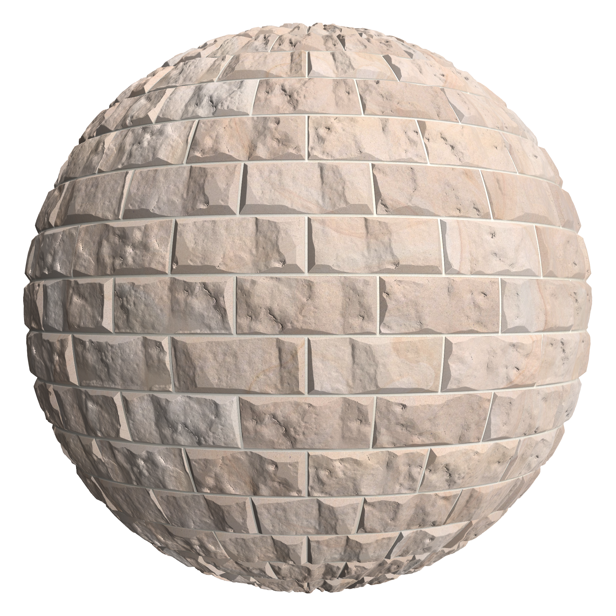 3D sphere preview of Pillowed Blonde Sandstone, Stretcher seamless texture