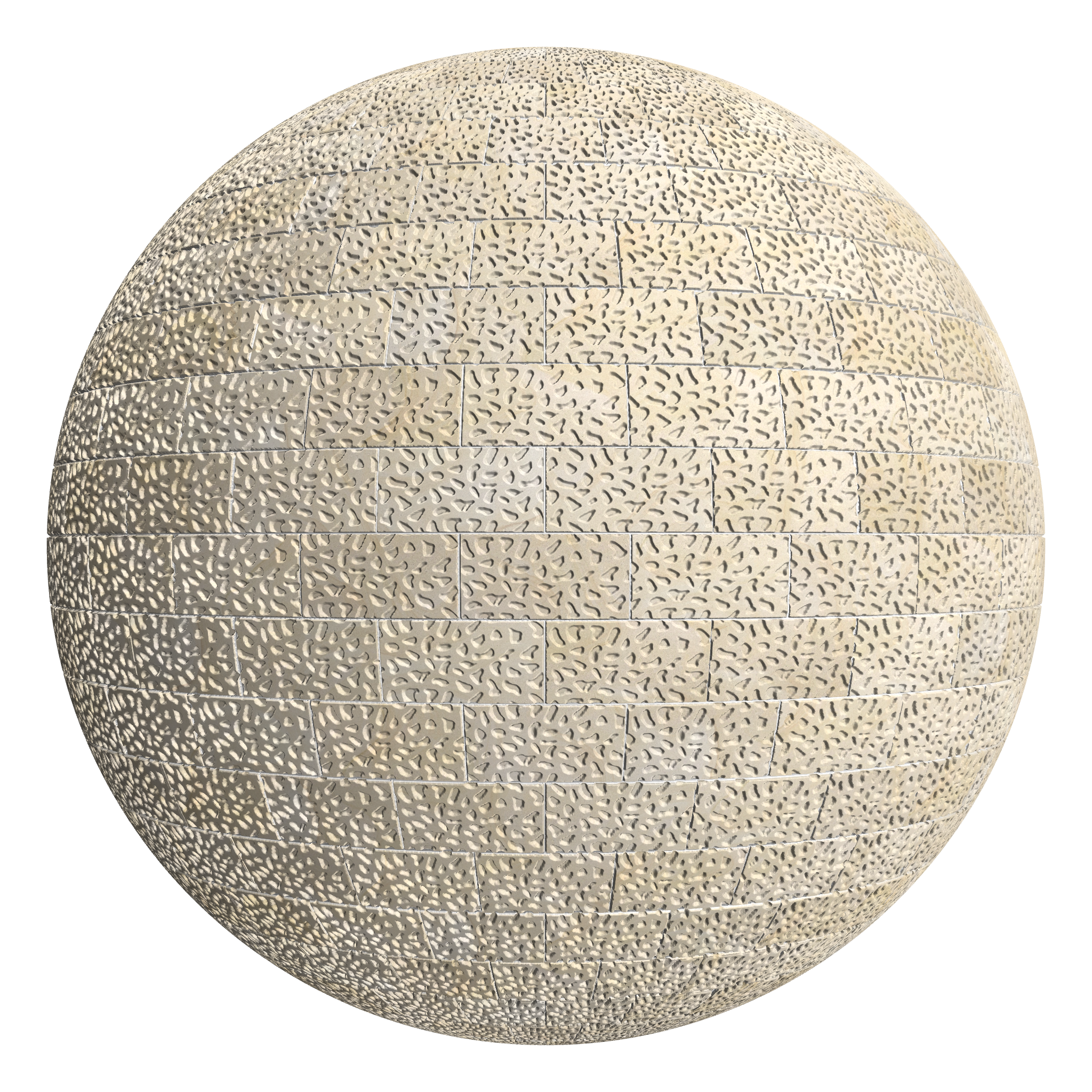 3D sphere preview of Vermiculated Blonde Sandstone, Stretcher seamless texture