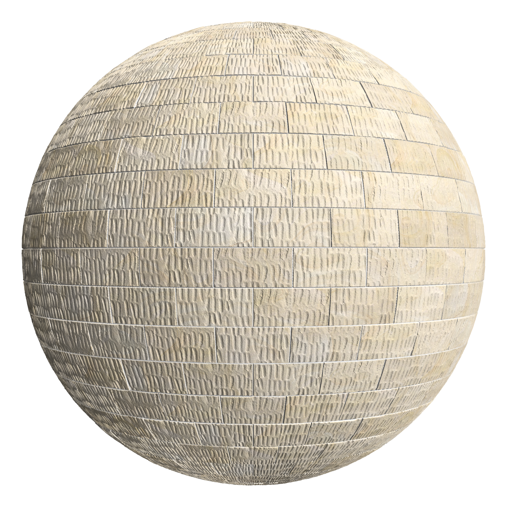 3D sphere preview of Chiseled Blonde Sandstone, Stretcher seamless texture