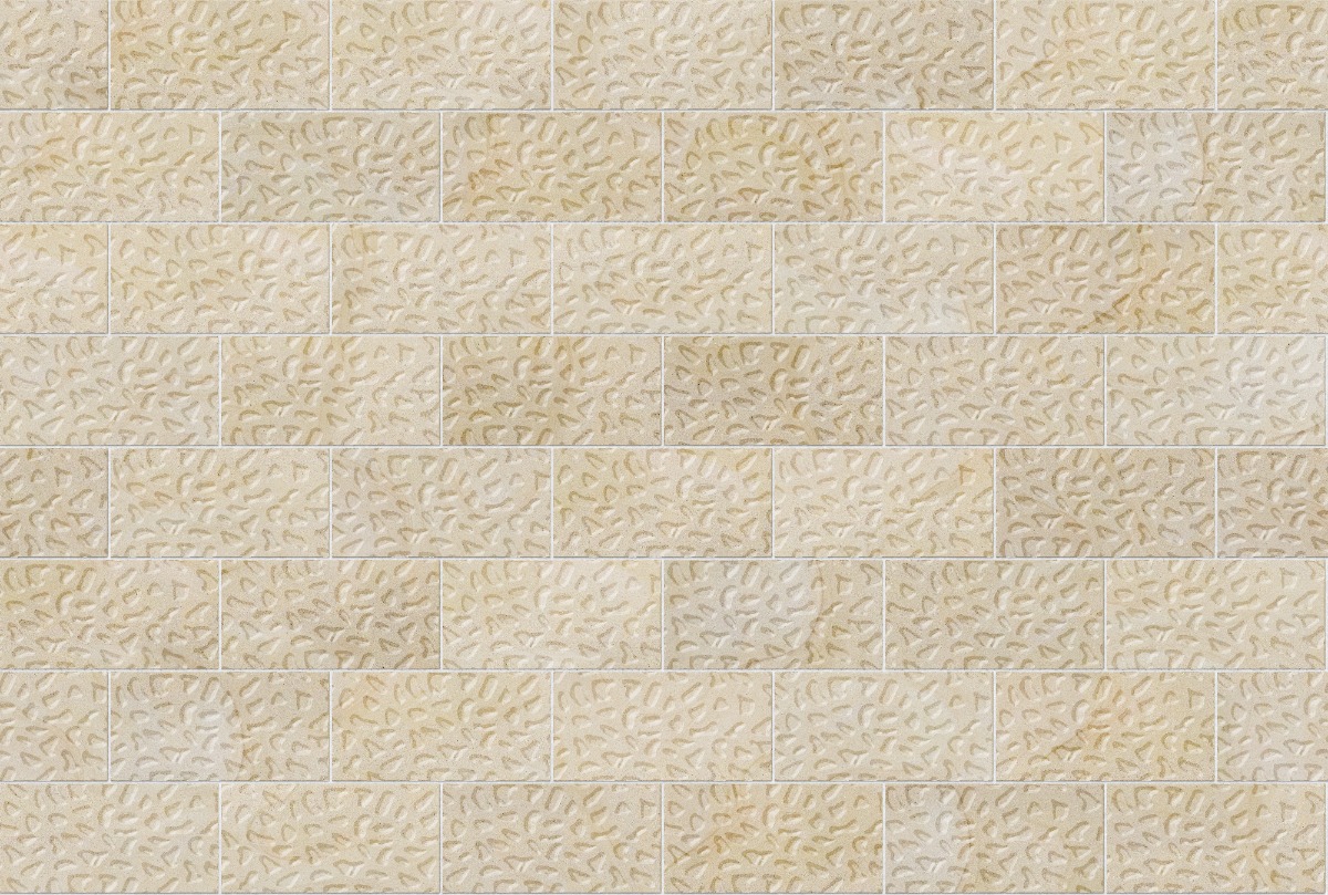 A seamless stone texture with blonde sandstone blocks arranged in a Stretcher pattern