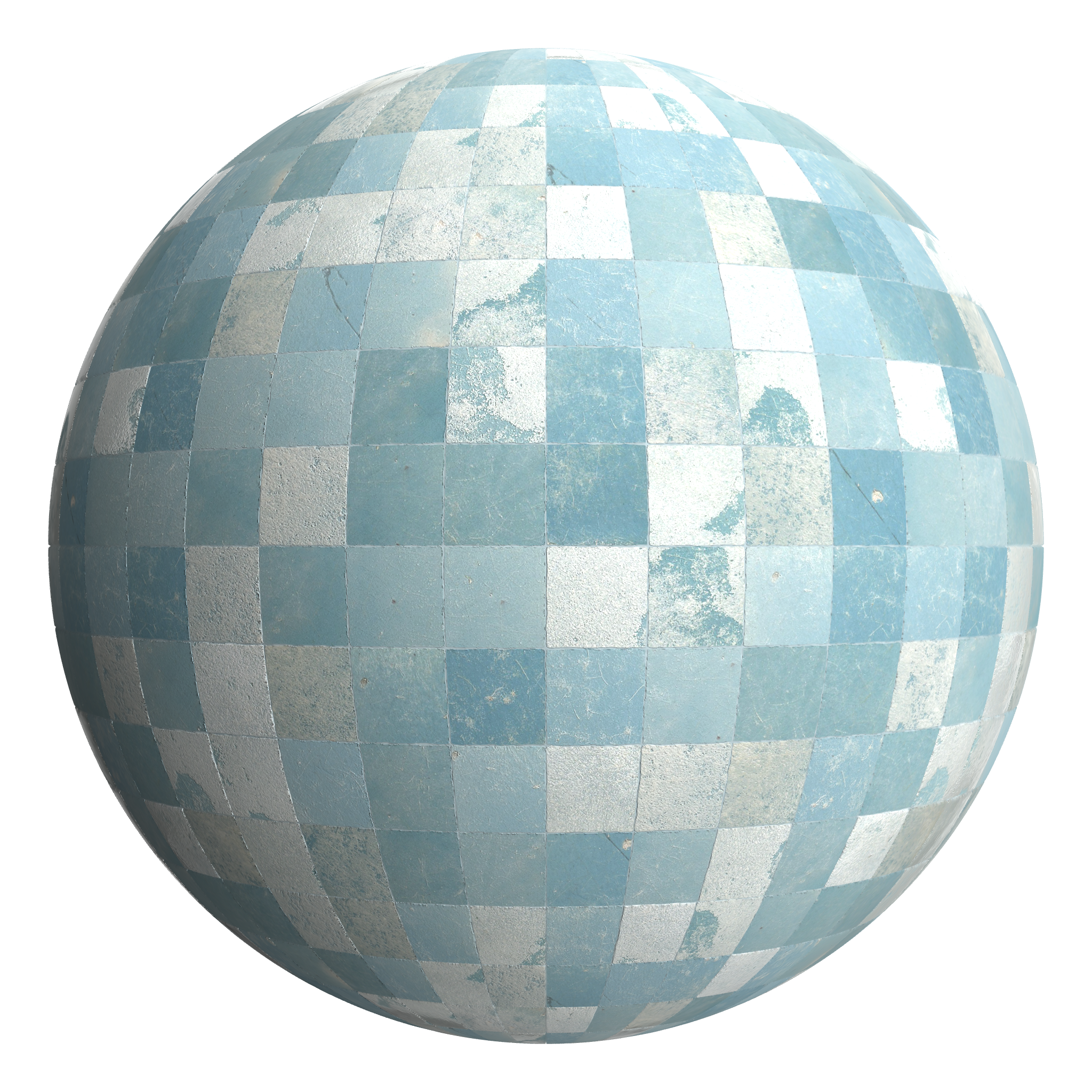 3D sphere preview of Blue Tile, Stack seamless texture