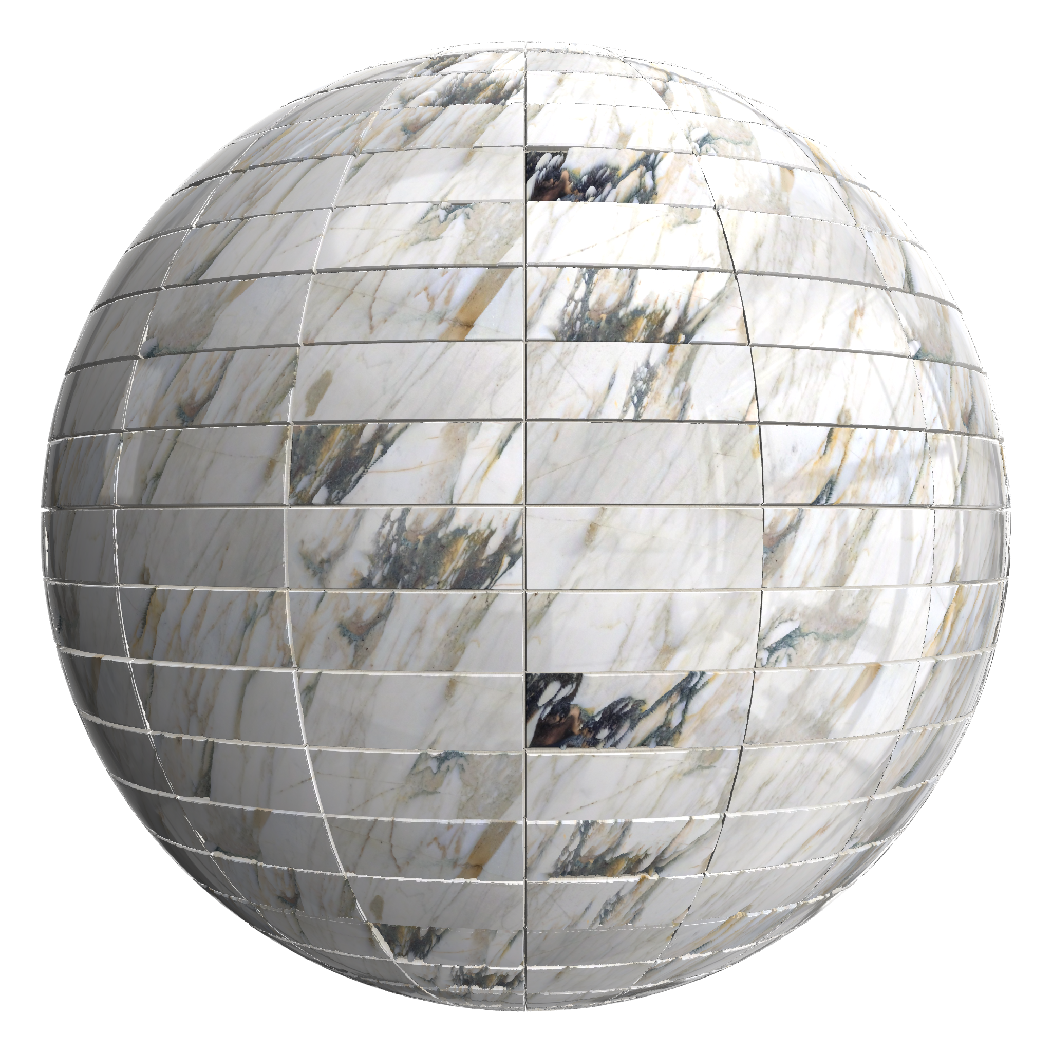 3D sphere preview of Calacatta Antica, Stack seamless texture
