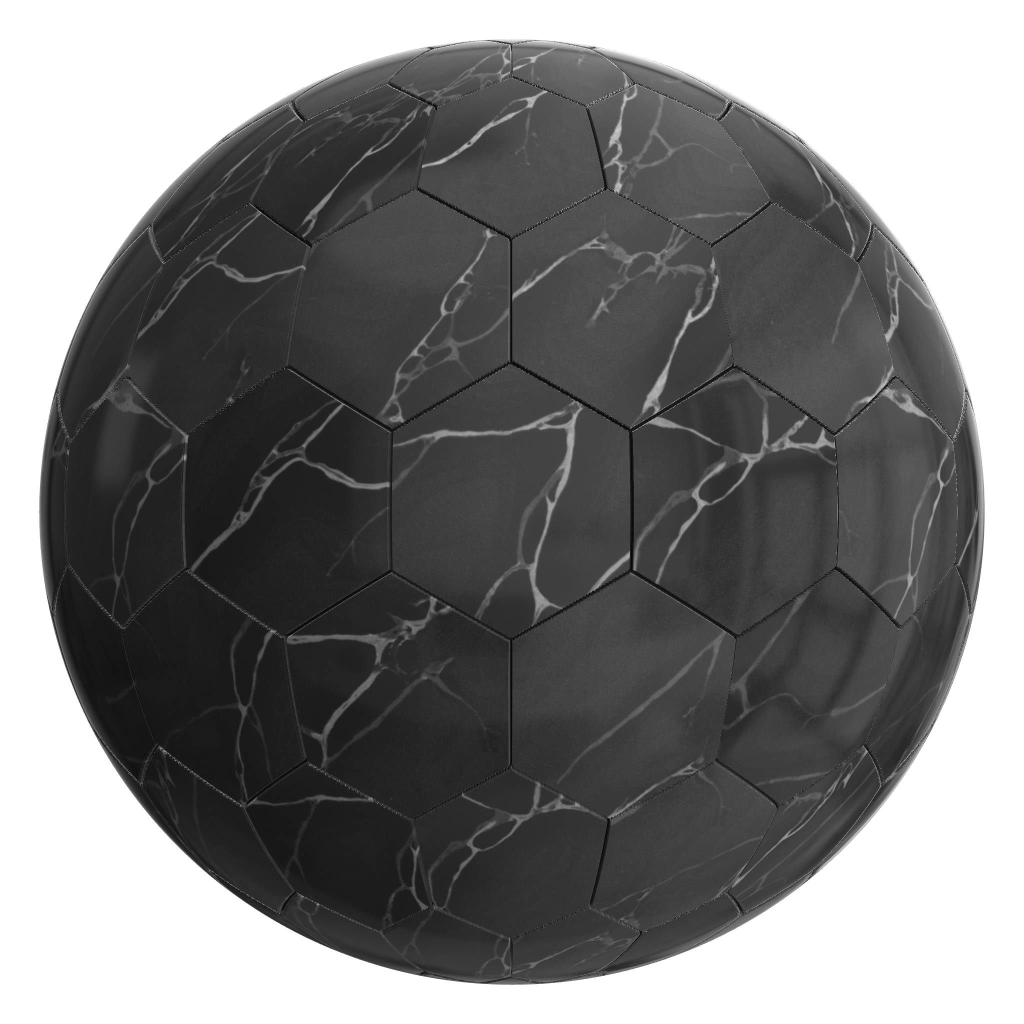 3D sphere preview of Calacatta Vena Hexagonal seamless texture