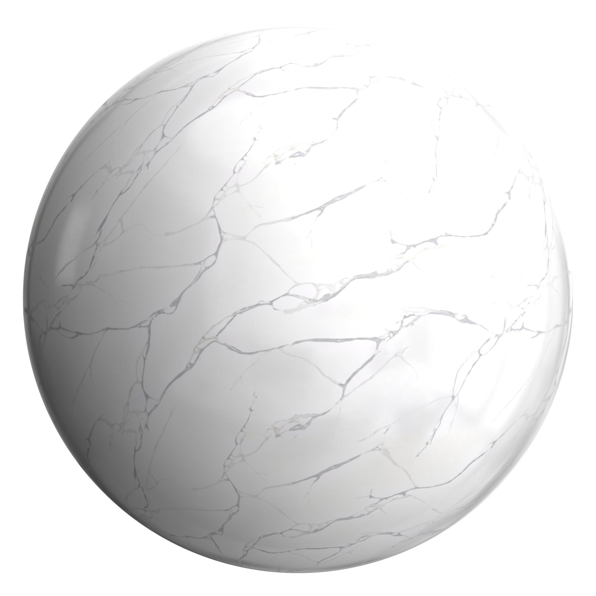 3D sphere preview of Calacatta Vena seamless texture