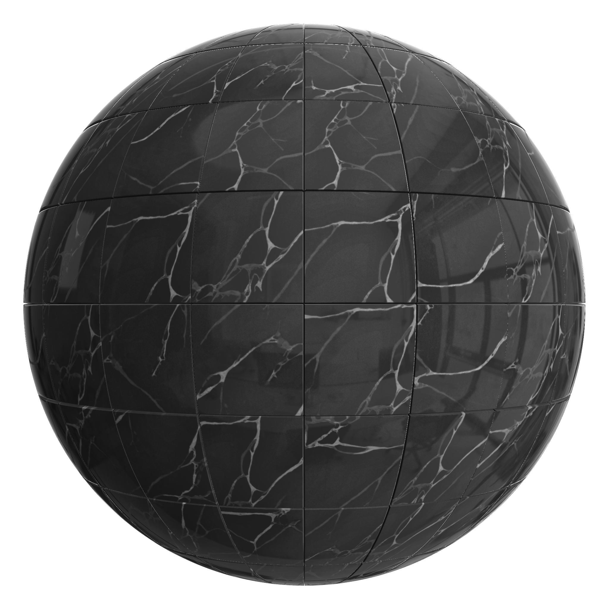 3D sphere preview of Calacatta Vena Stack seamless texture