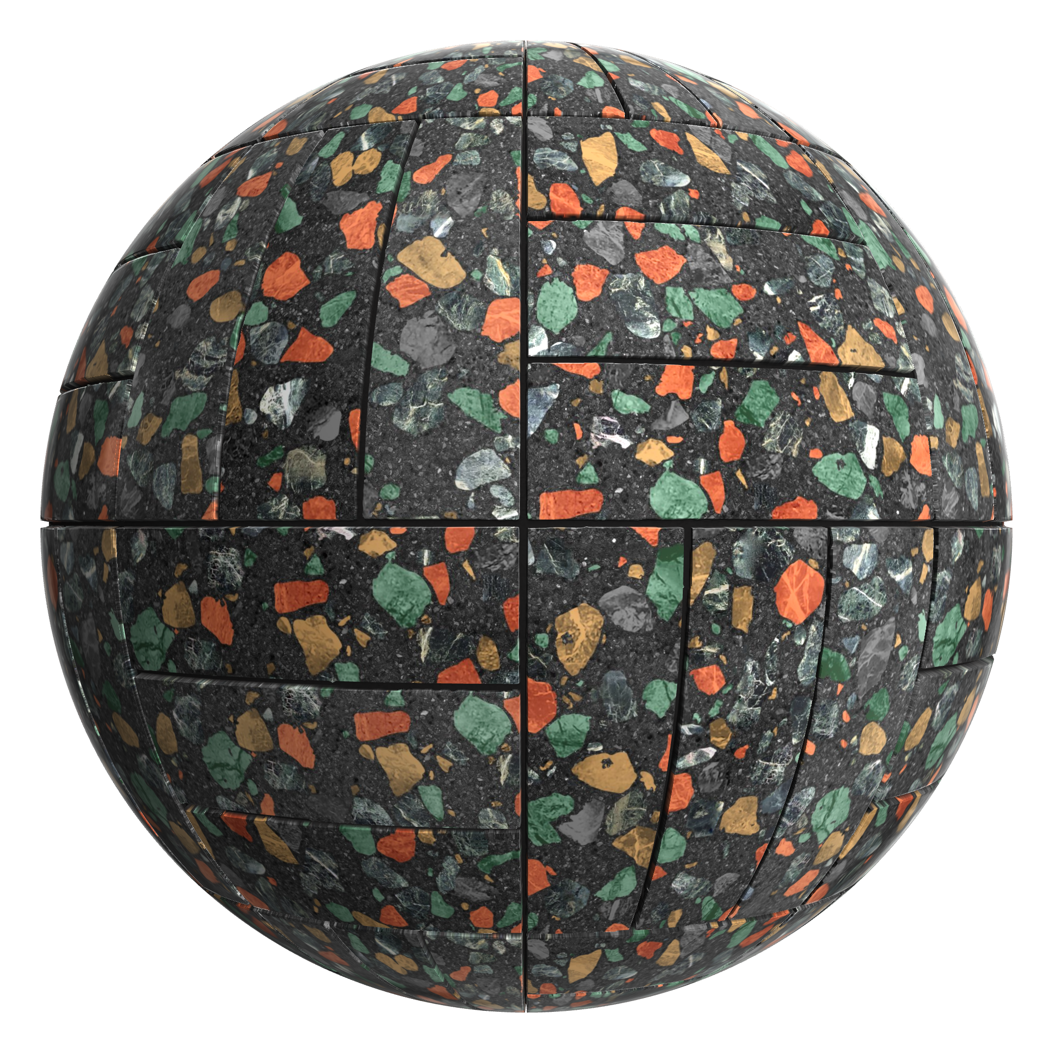 3D sphere preview of Colazzo Terrazzo Basketweave seamless texture