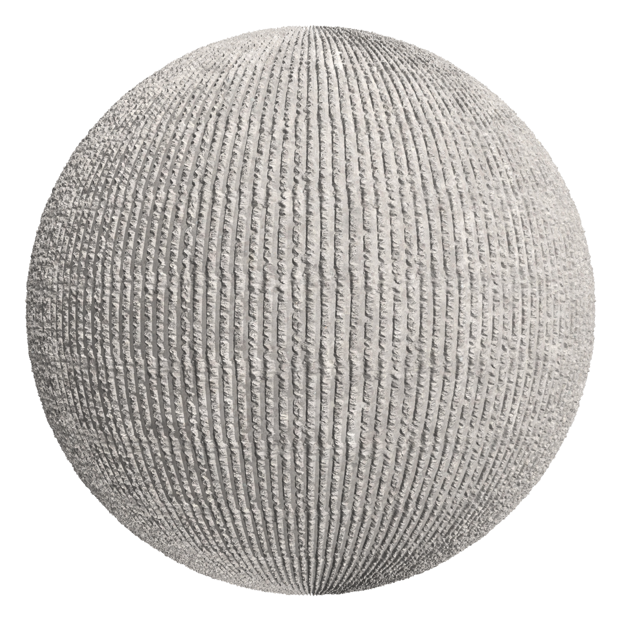 3D sphere preview of Vertical Bush Hammered Concrete seamless texture