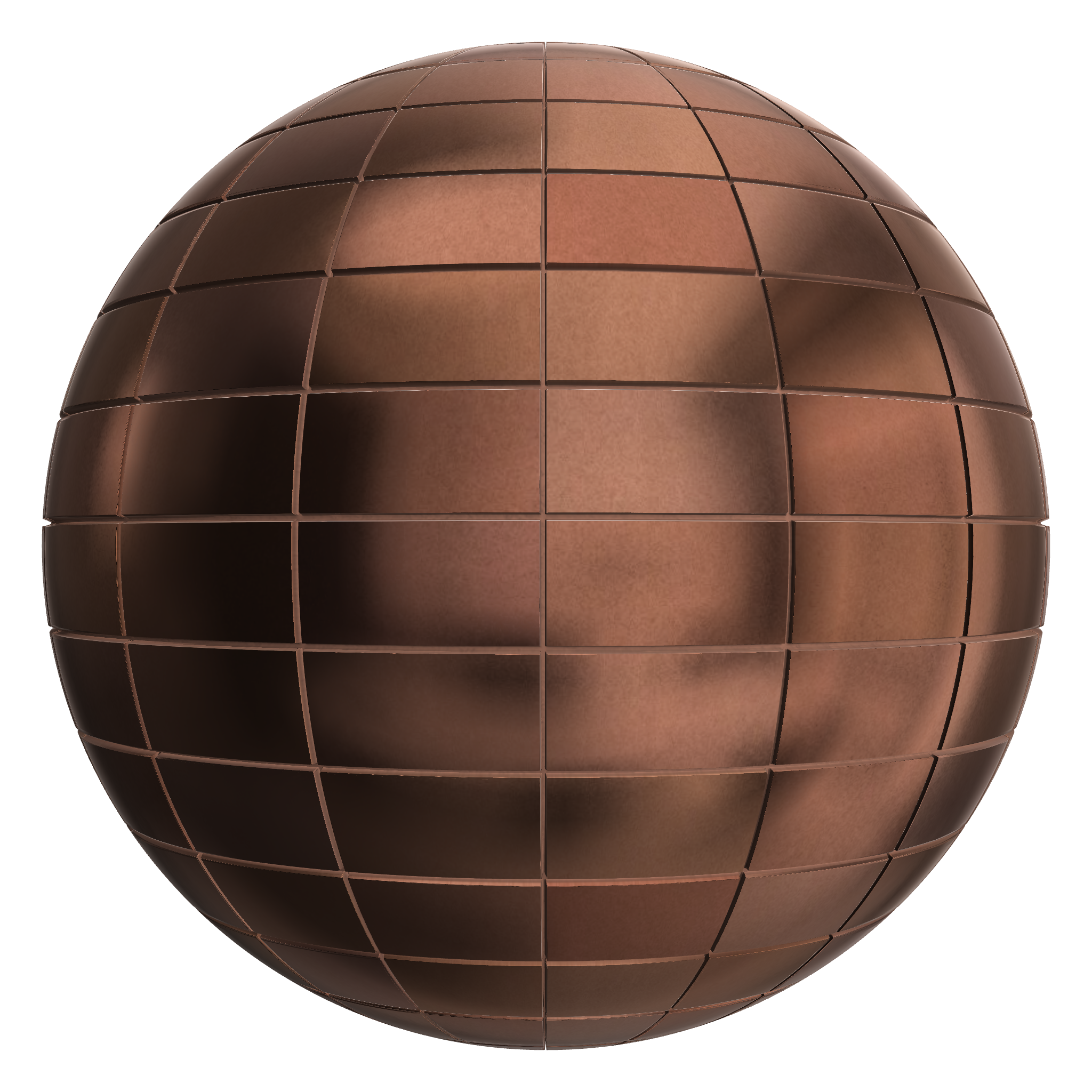 3D sphere preview of Copper Stack seamless texture