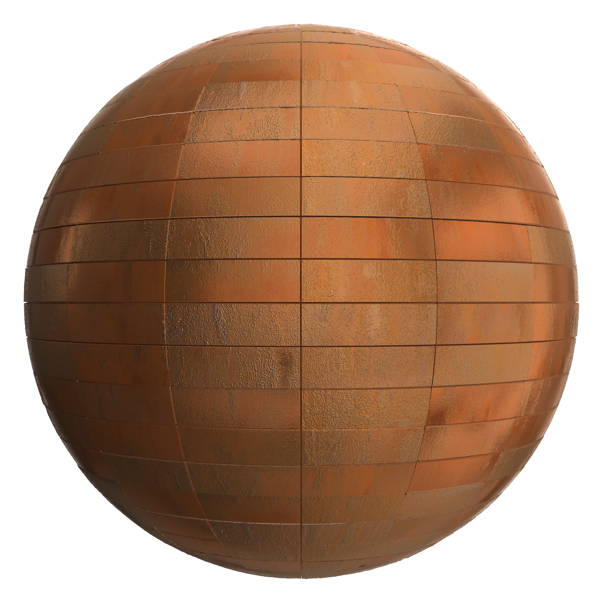3D sphere preview of Corten Steel Stack seamless texture