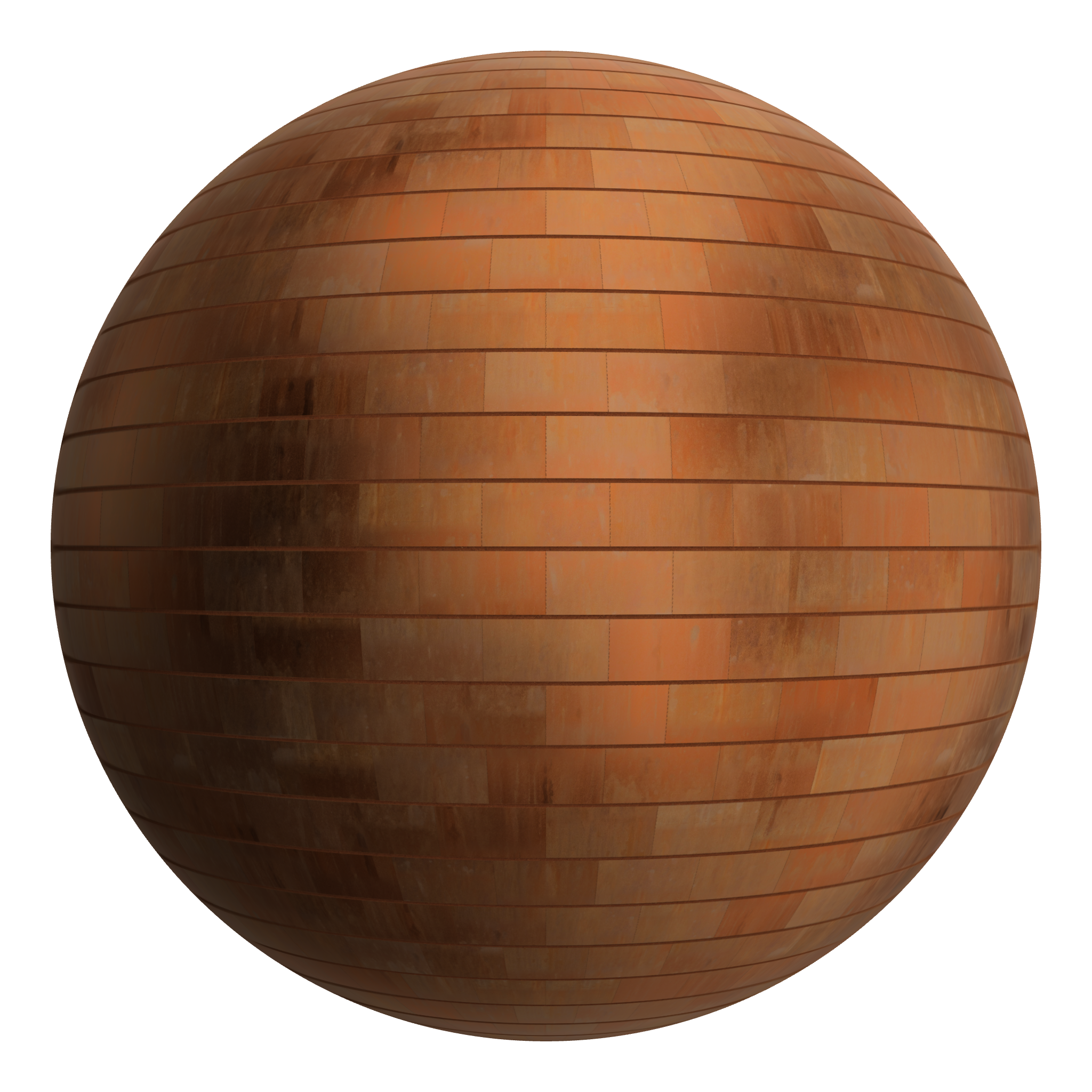 3D sphere preview of Corten Steel Stretcher seamless texture