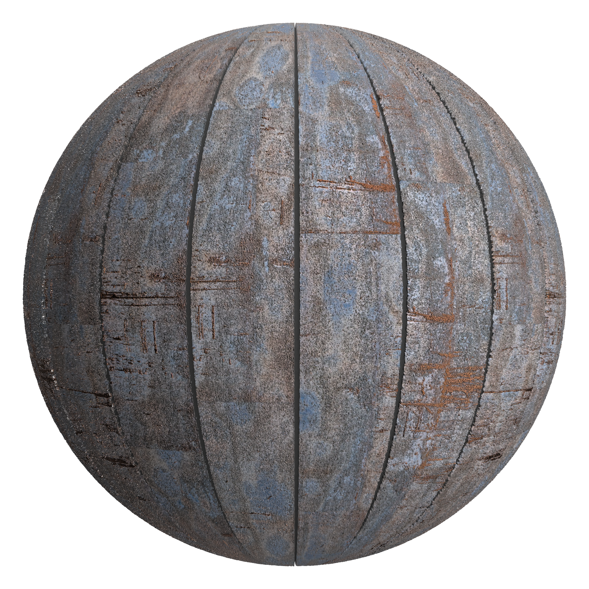 3D sphere preview of Corten Steel B Staggered seamless texture
