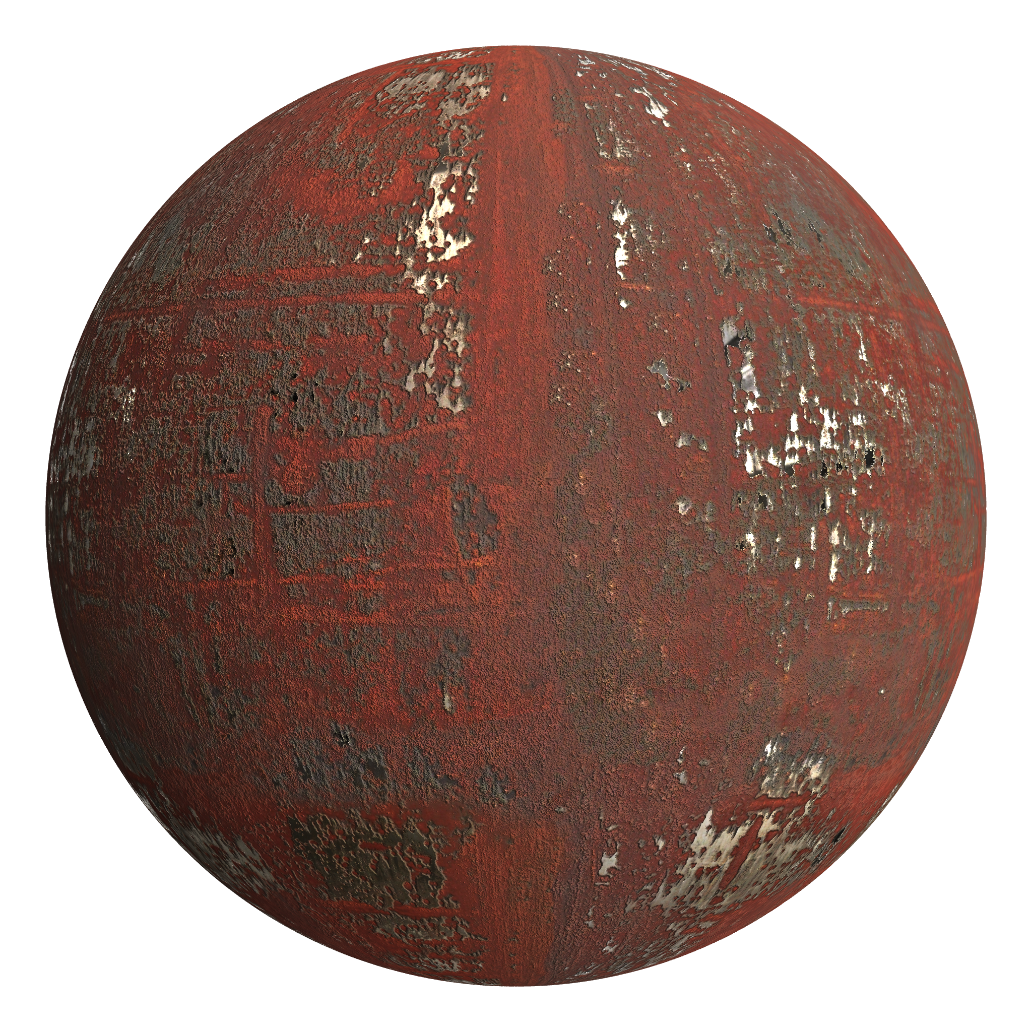 3D sphere preview of Corten Steel C seamless texture